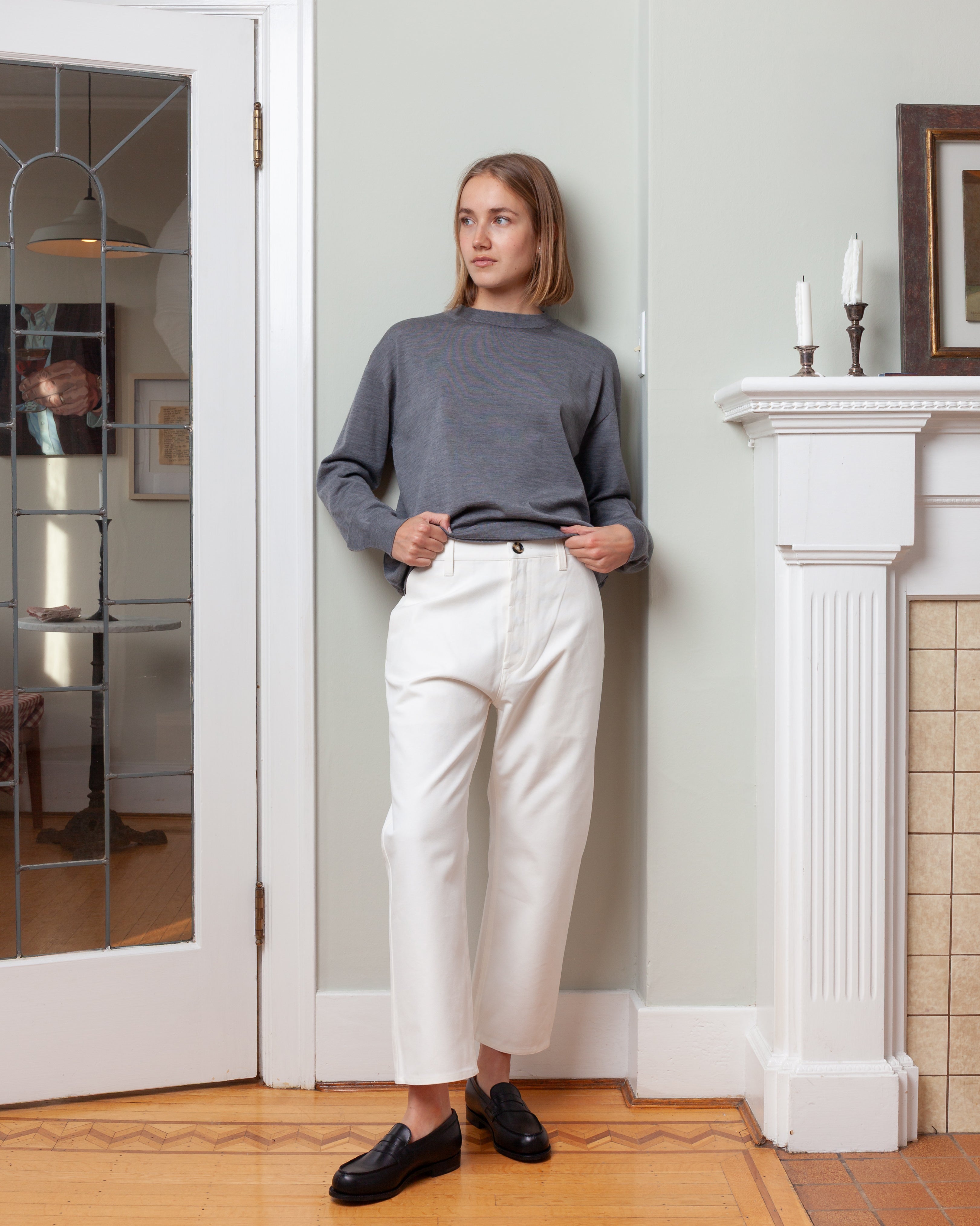 Pan Cropped Jeans - Off White