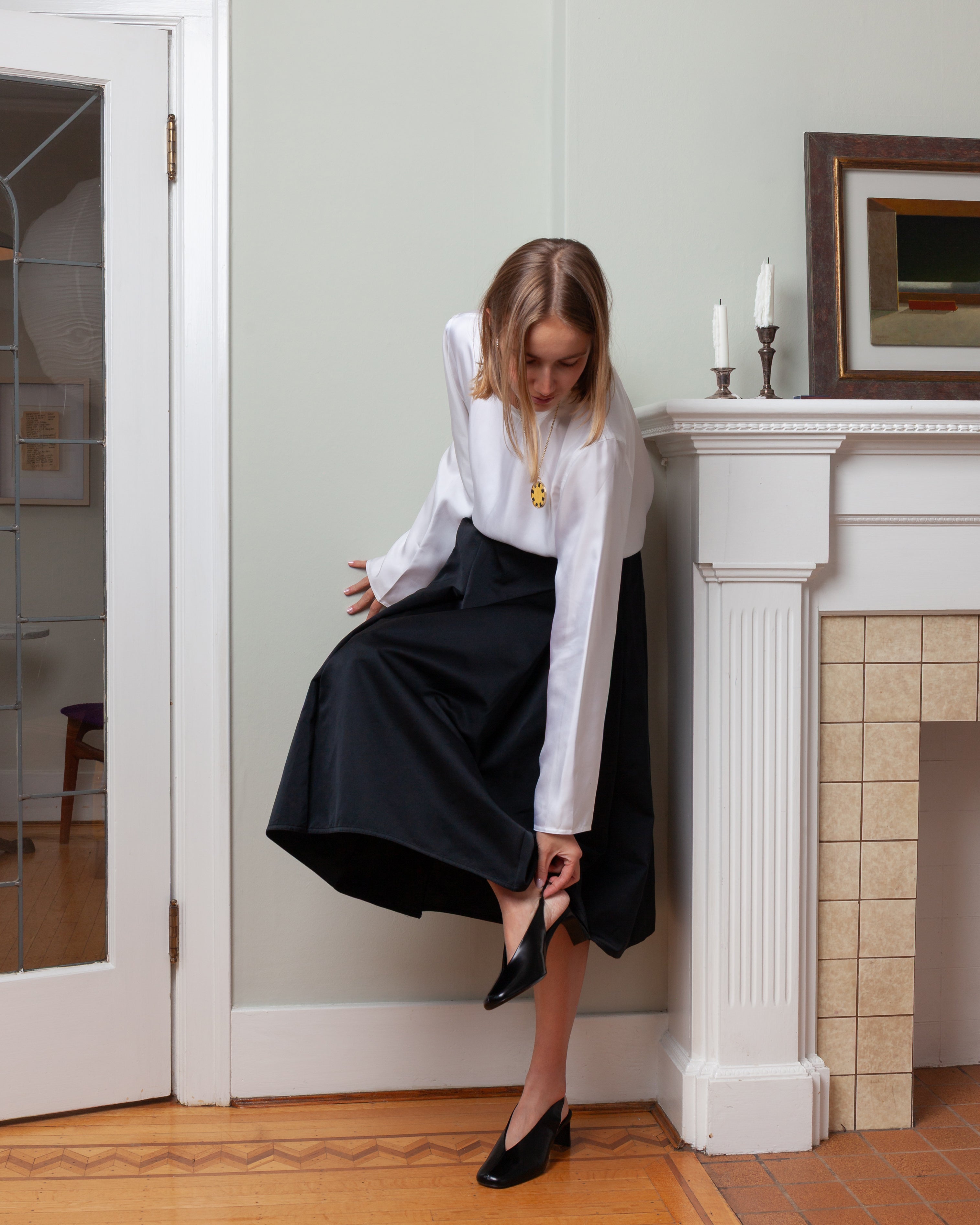 Sisli Wide Skirt w/Pleats - Black