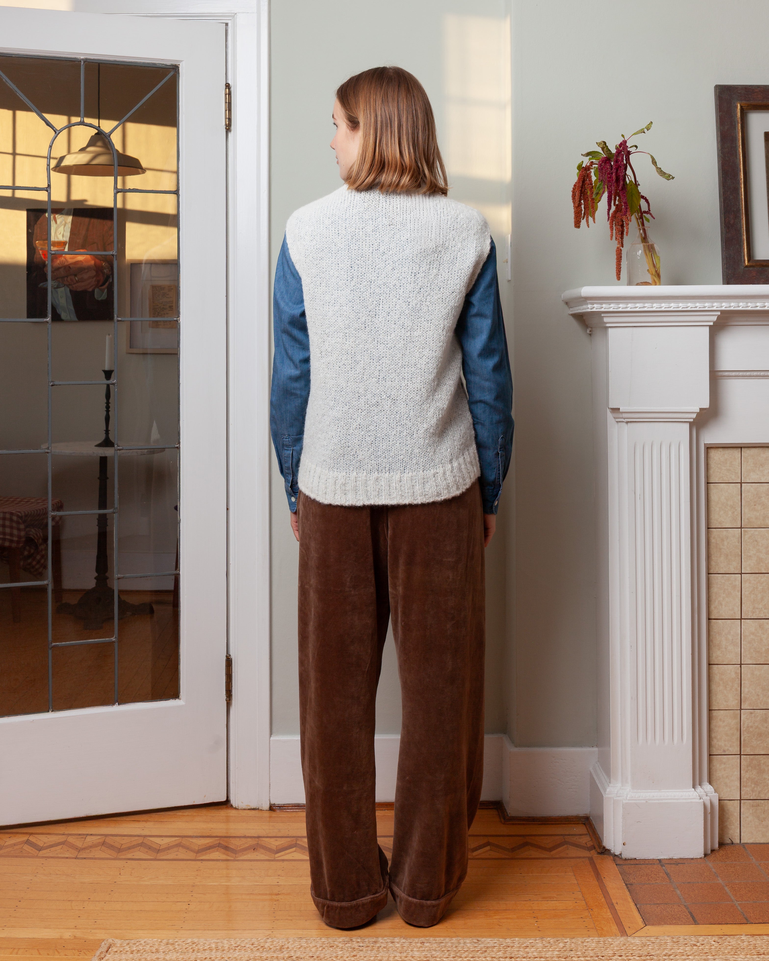 Round Neck Sleeveless Fairisle Pullover - Ivory