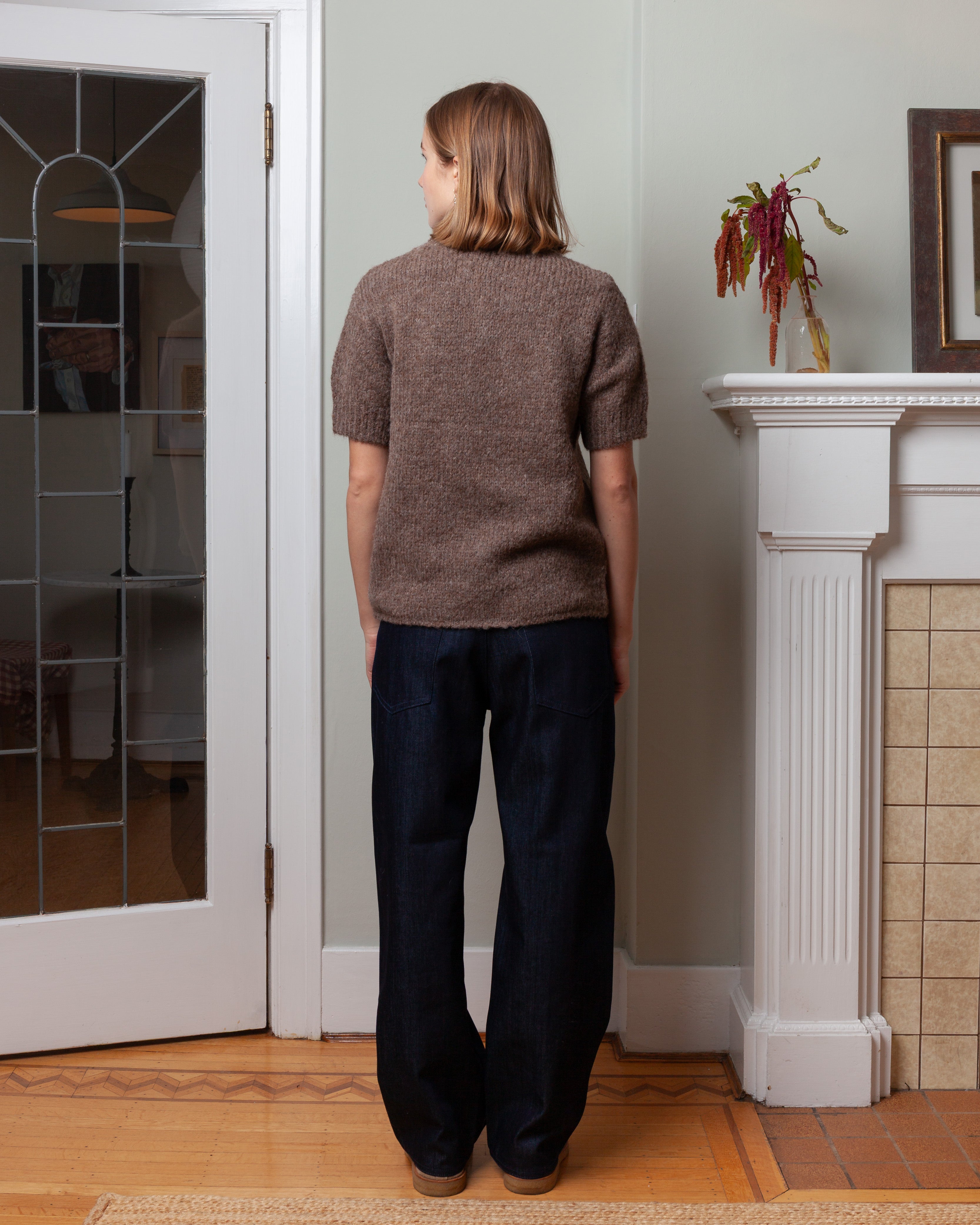 Round Neck Sweater w/Rib S.S. - Nuts