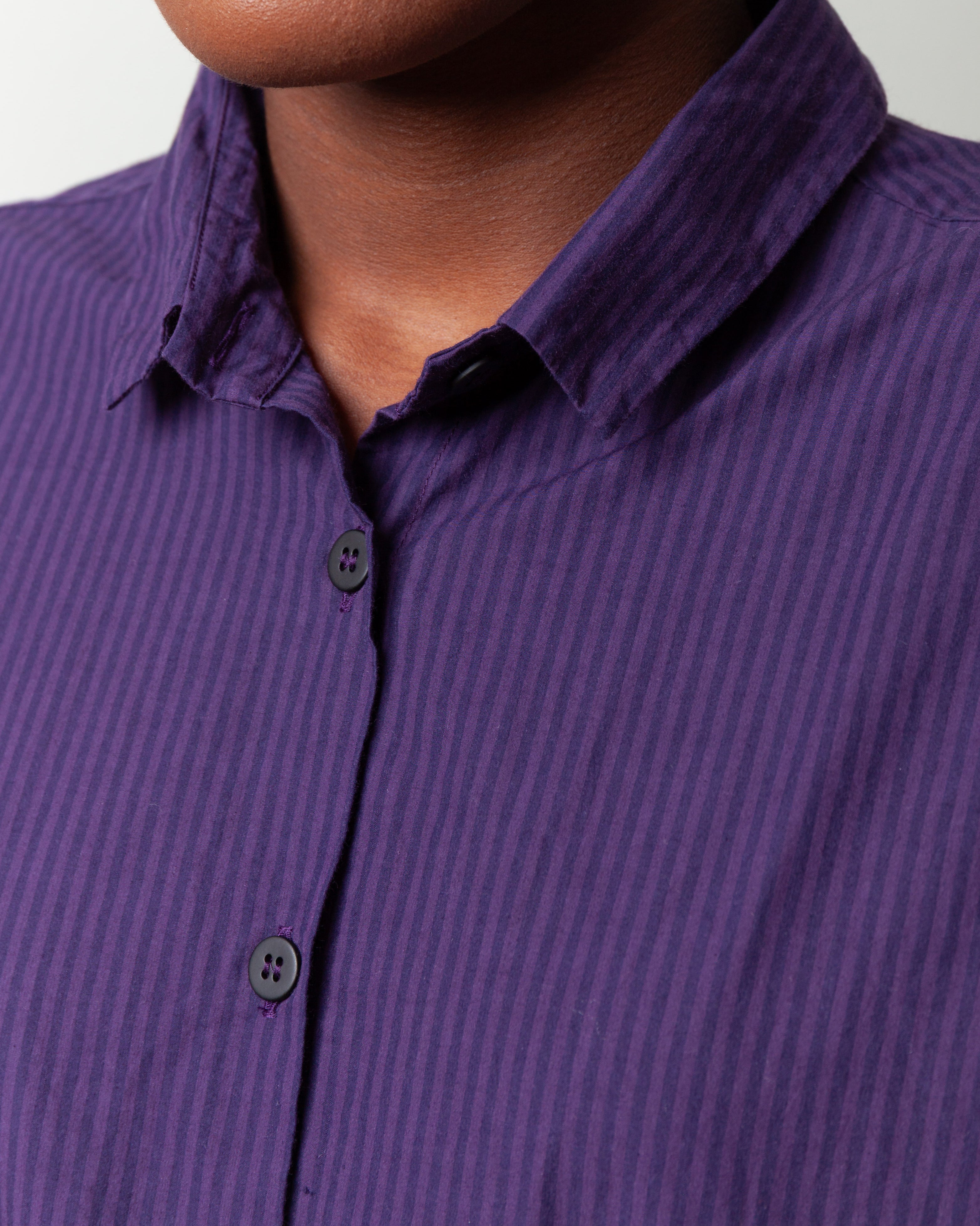 Loose Tyrol Shirt - Grape Stripe