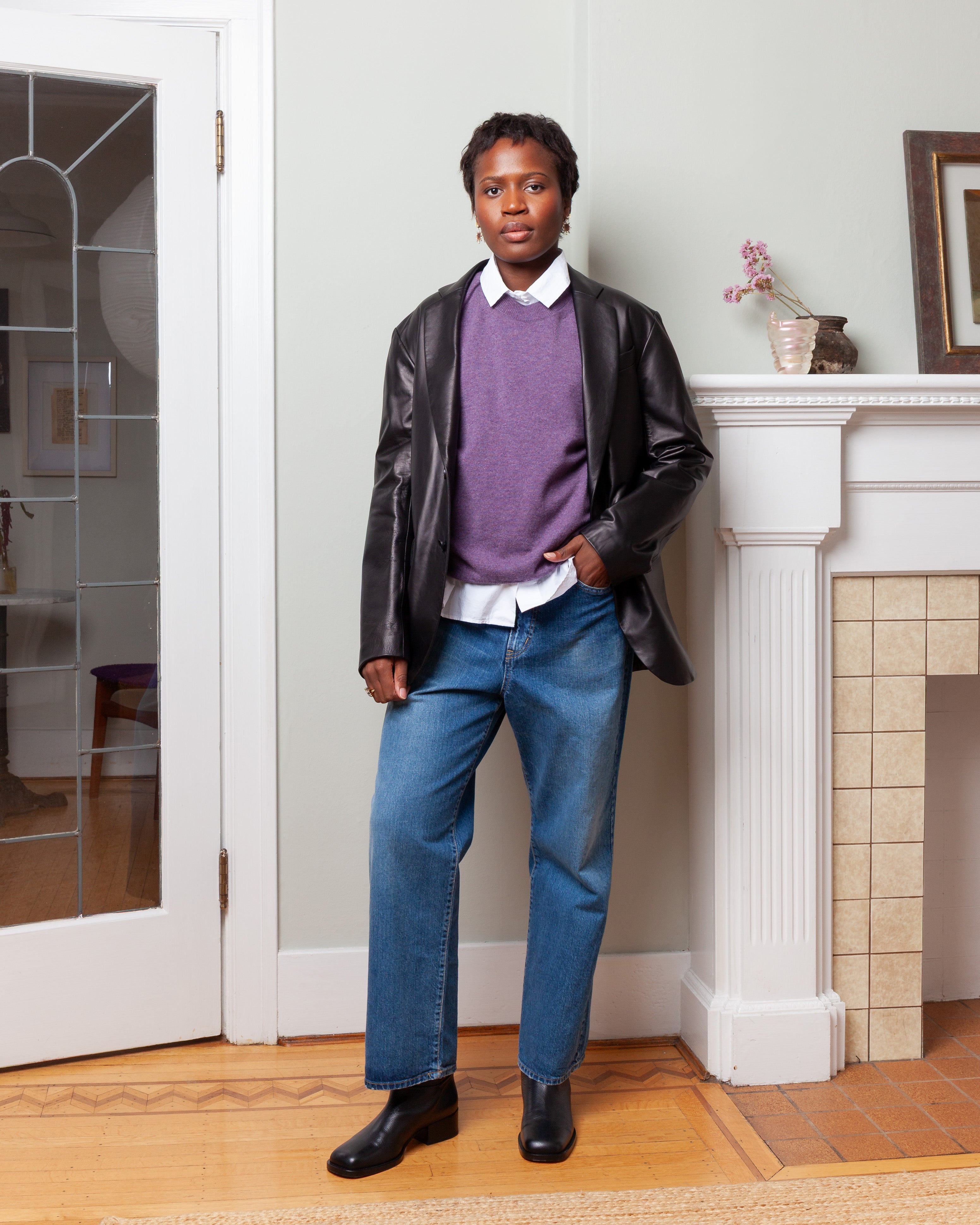 Leather Tobi Jacket - Black