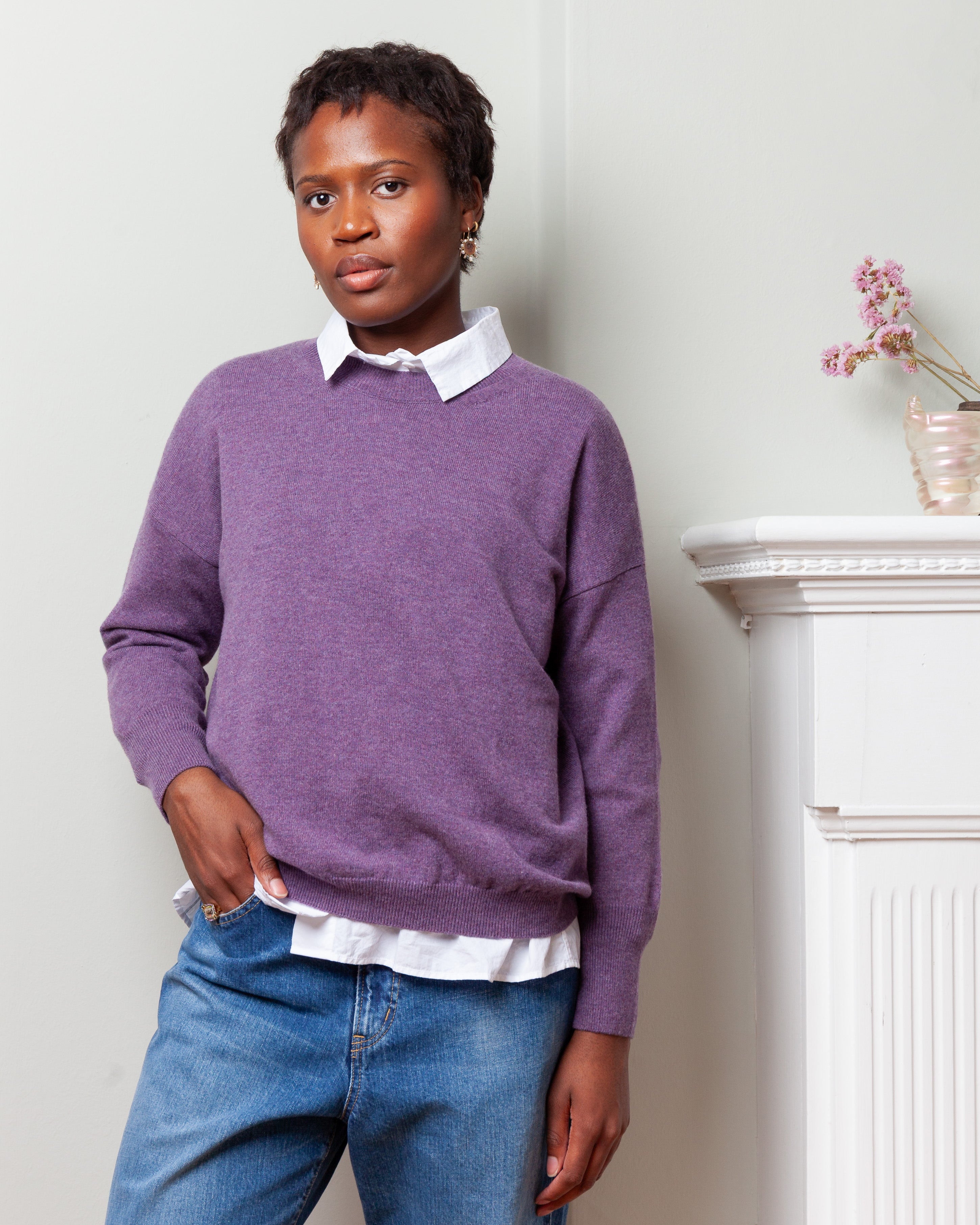 Light Cashmere Pulli - Wineberry