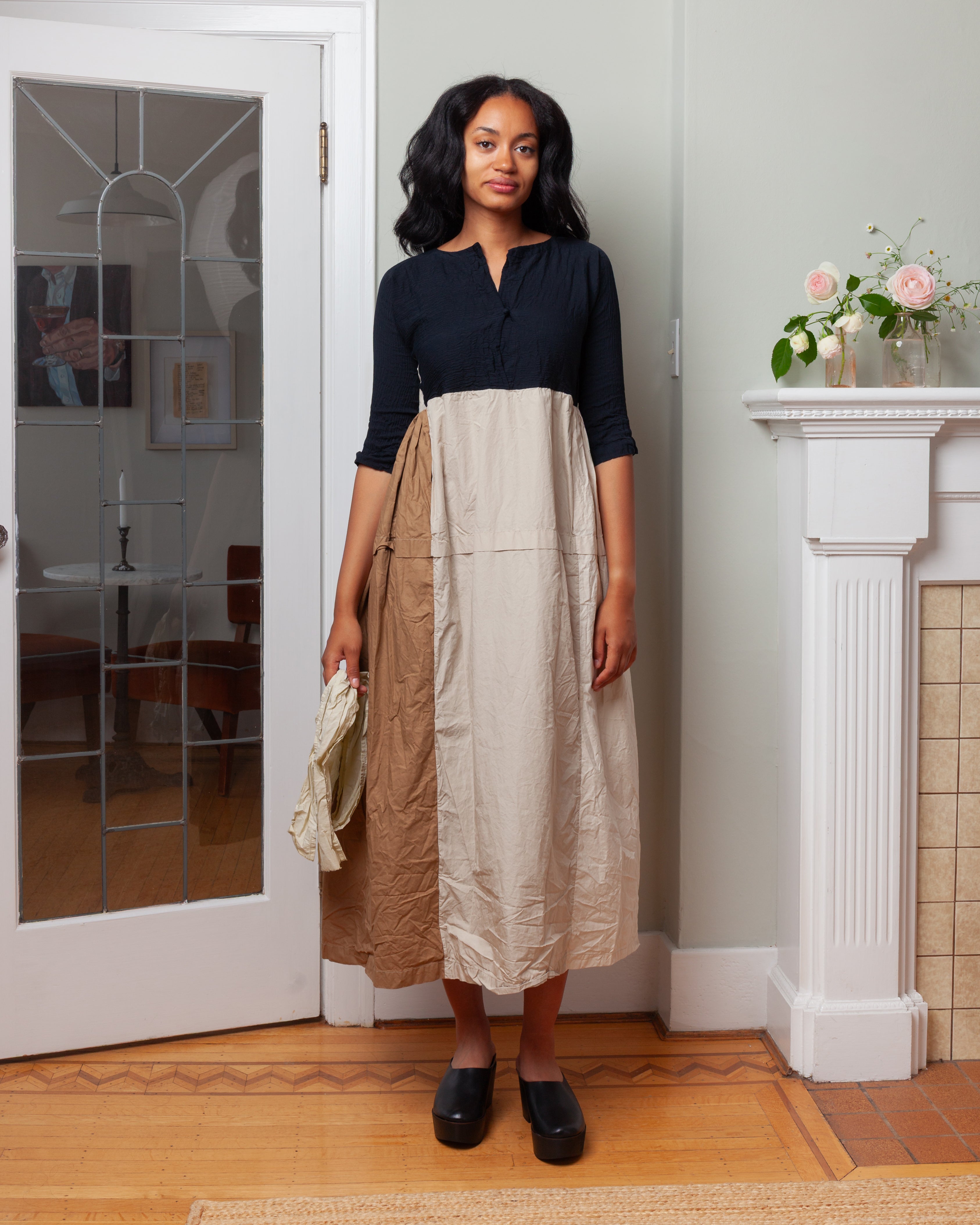 Daniela Gregis-Abito Dress Nove Ptc 130 Lavato - Black Natural-Dresses-Boboli-Vancouver-Canada