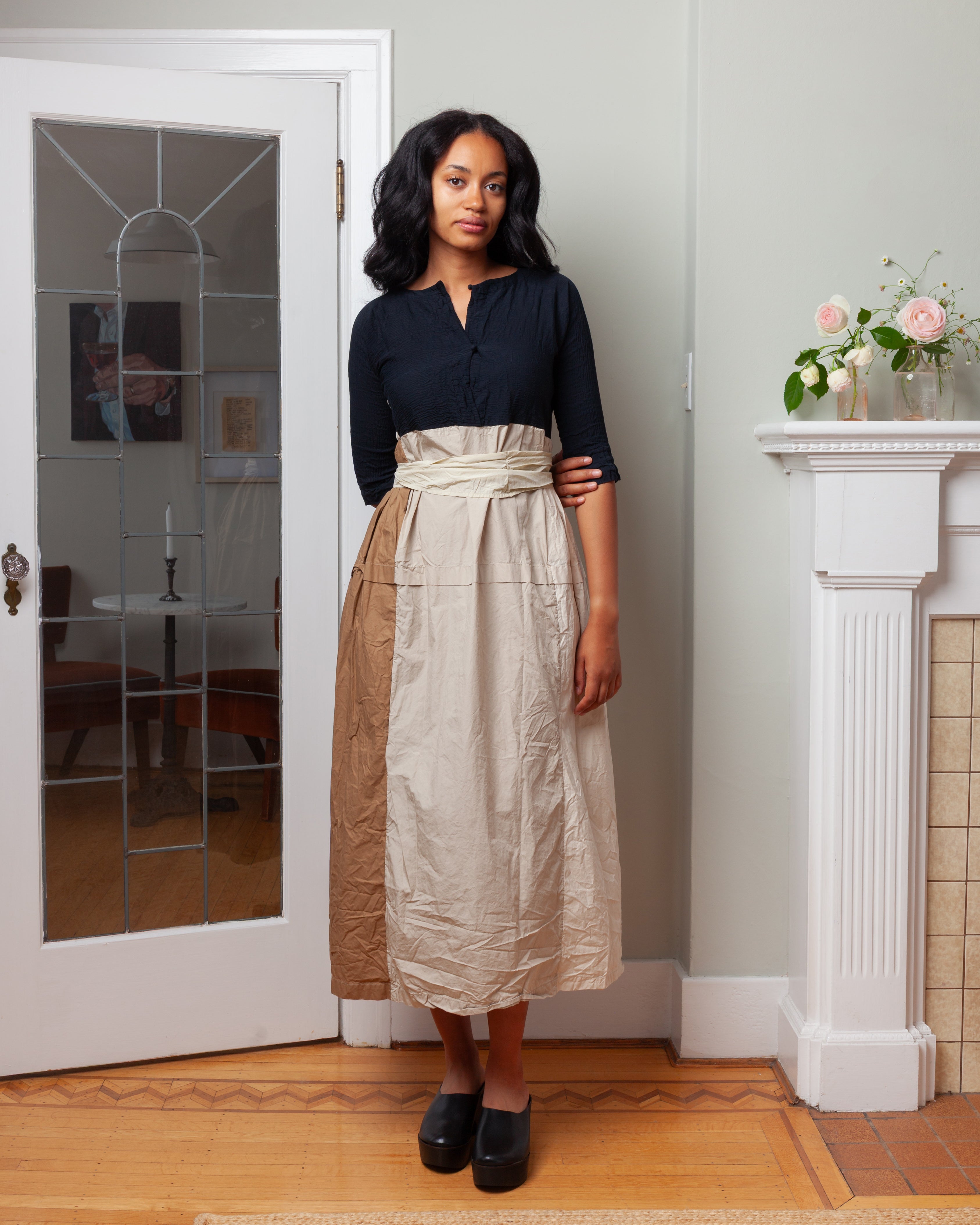 Daniela Gregis-Abito Dress Nove Ptc 130 Lavato - Black Natural-Dresses-Boboli-Vancouver-Canada