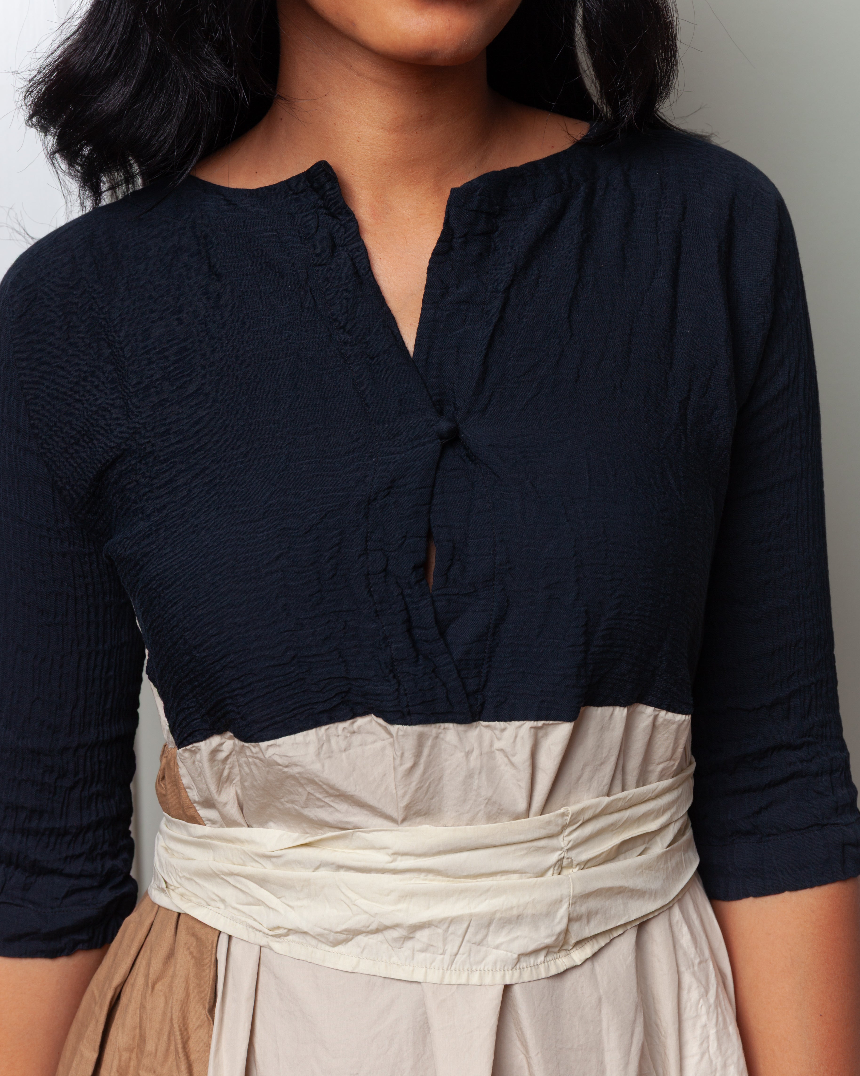 Daniela Gregis-Abito Dress Nove Ptc 130 Lavato - Black Natural-Dresses-Boboli-Vancouver-Canada
