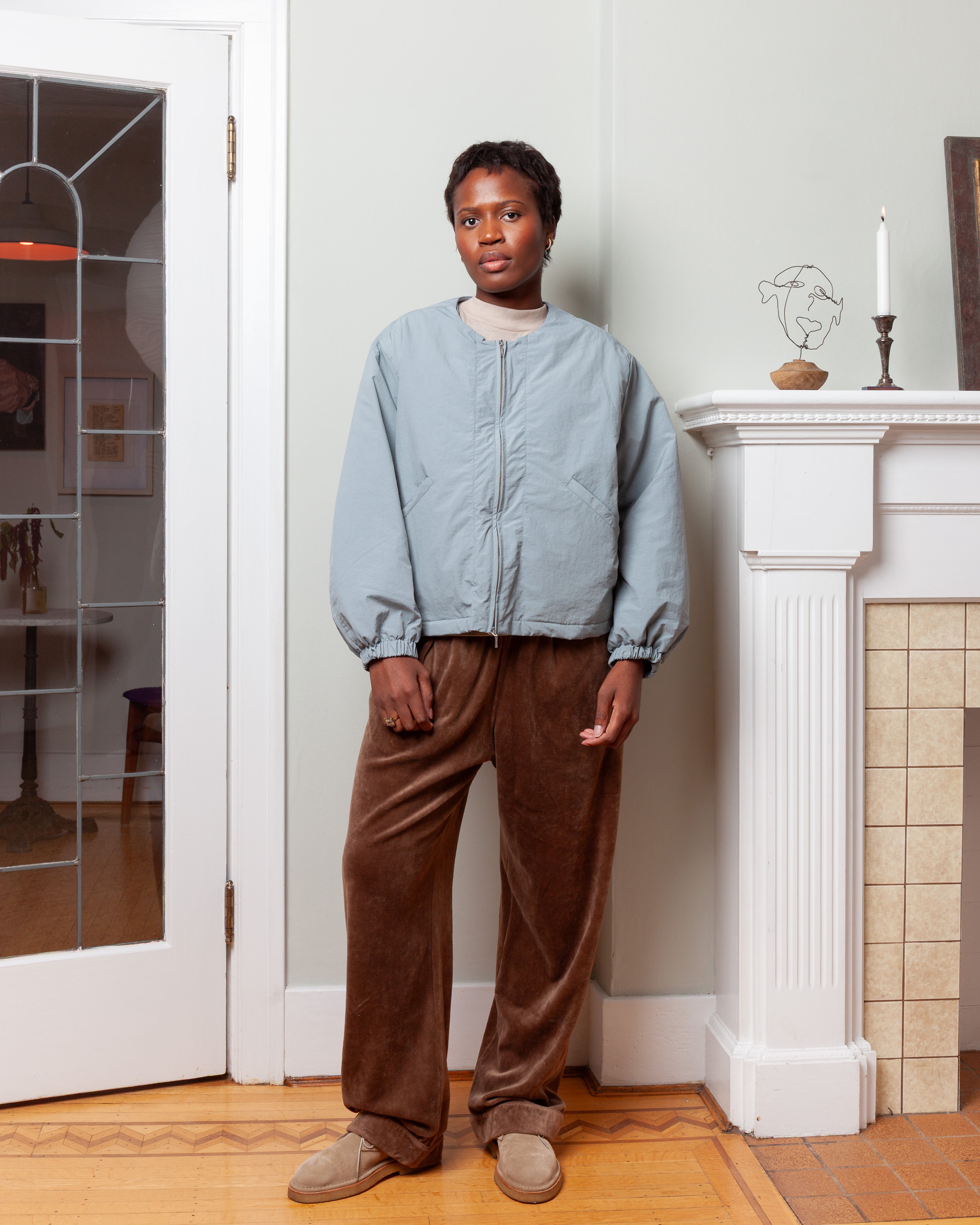 No Collar Jacket - LA Blue