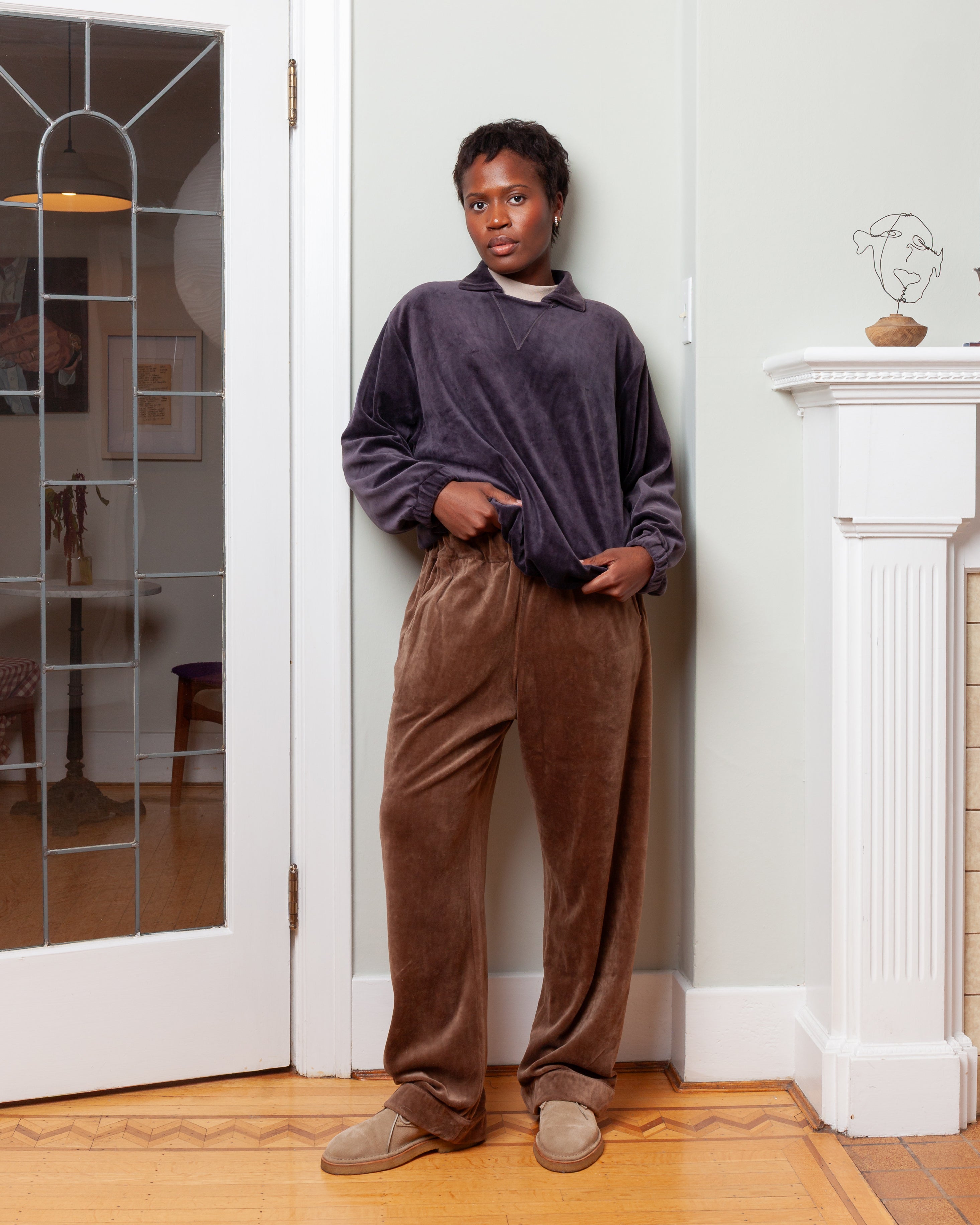 Modern Velvet Sweatpants - Shaved Coco