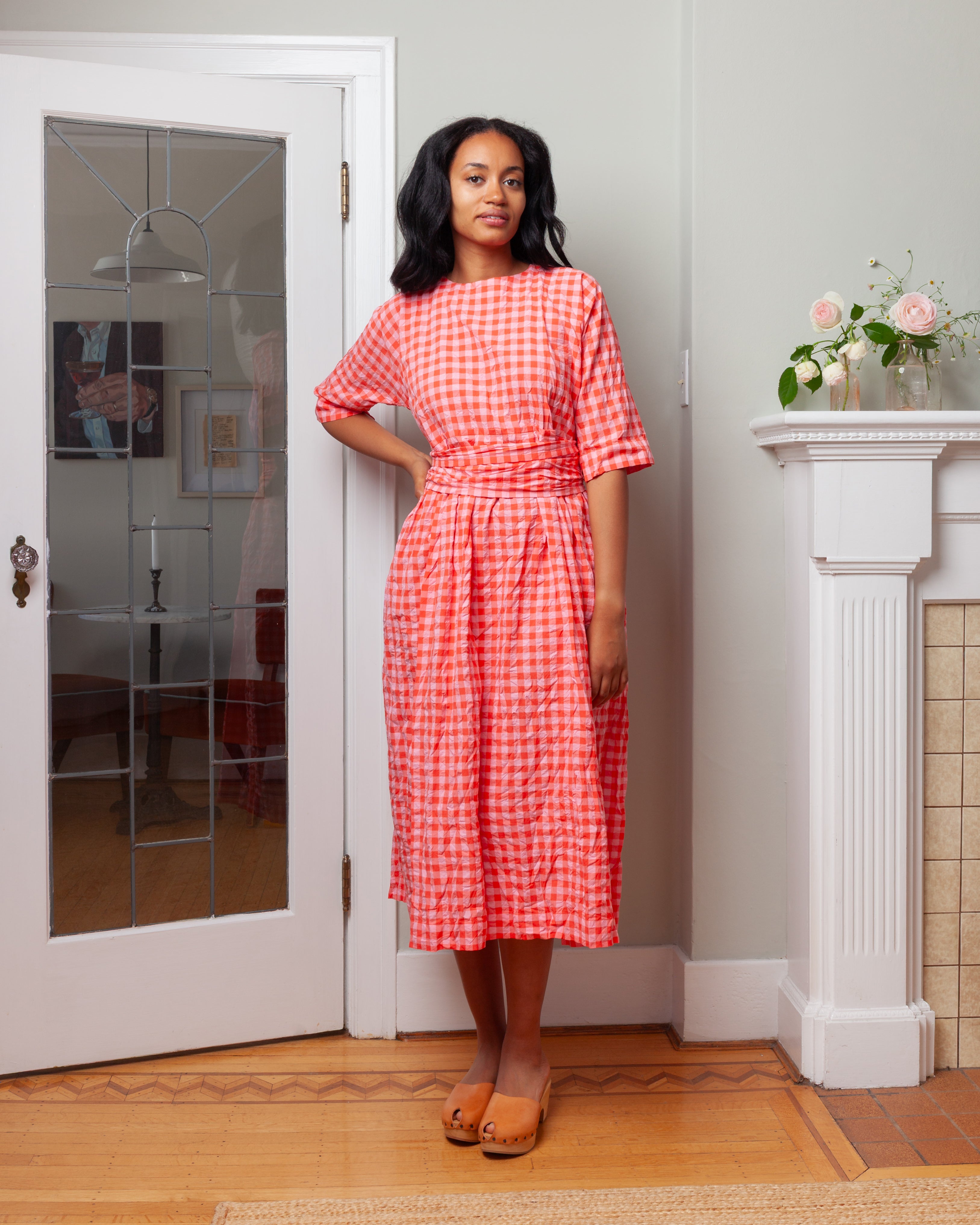 Daniela Gregis-Abito Dress Operaio Ma Lavato - Glow Red Pink-Dresses-Boboli-Vancouver-Canada