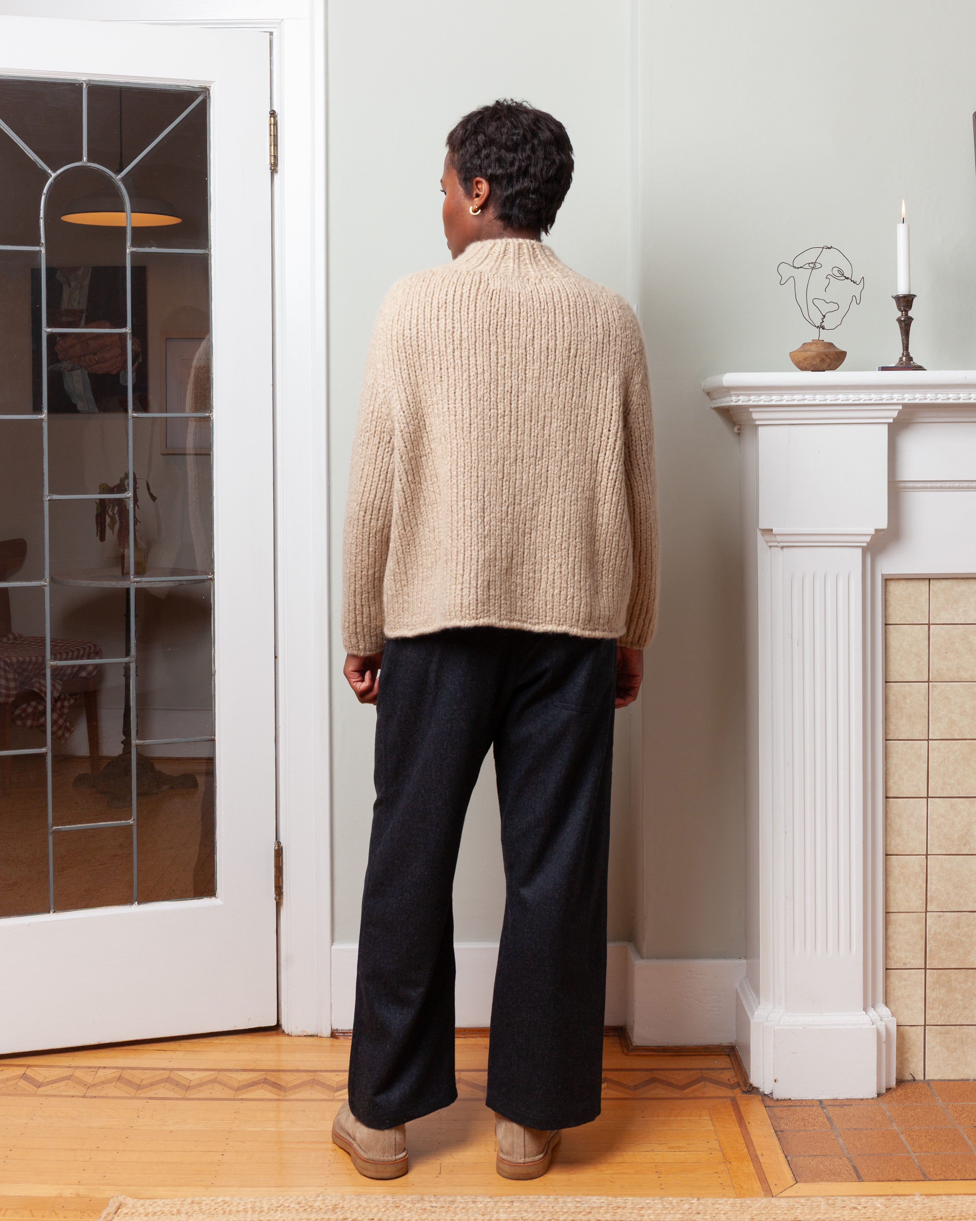 Wommelsdorff-Pina Cashmere Silk Sweater - Dune/Desert-Sweaters-Boboli-Vancouver-Canada