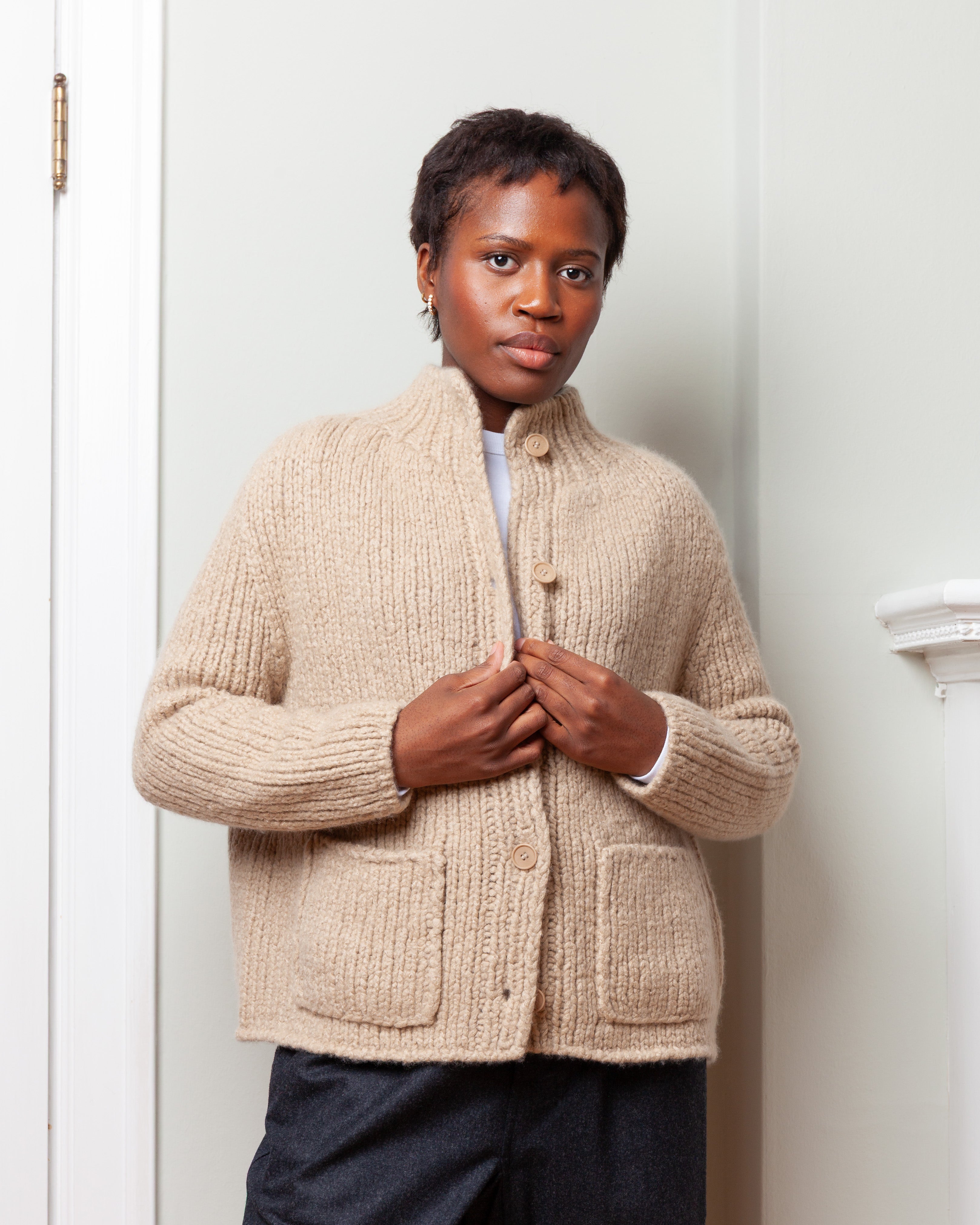 Wommelsdorff-Pina Cashmere Silk Sweater - Dune/Desert-Sweaters-Boboli-Vancouver-Canada