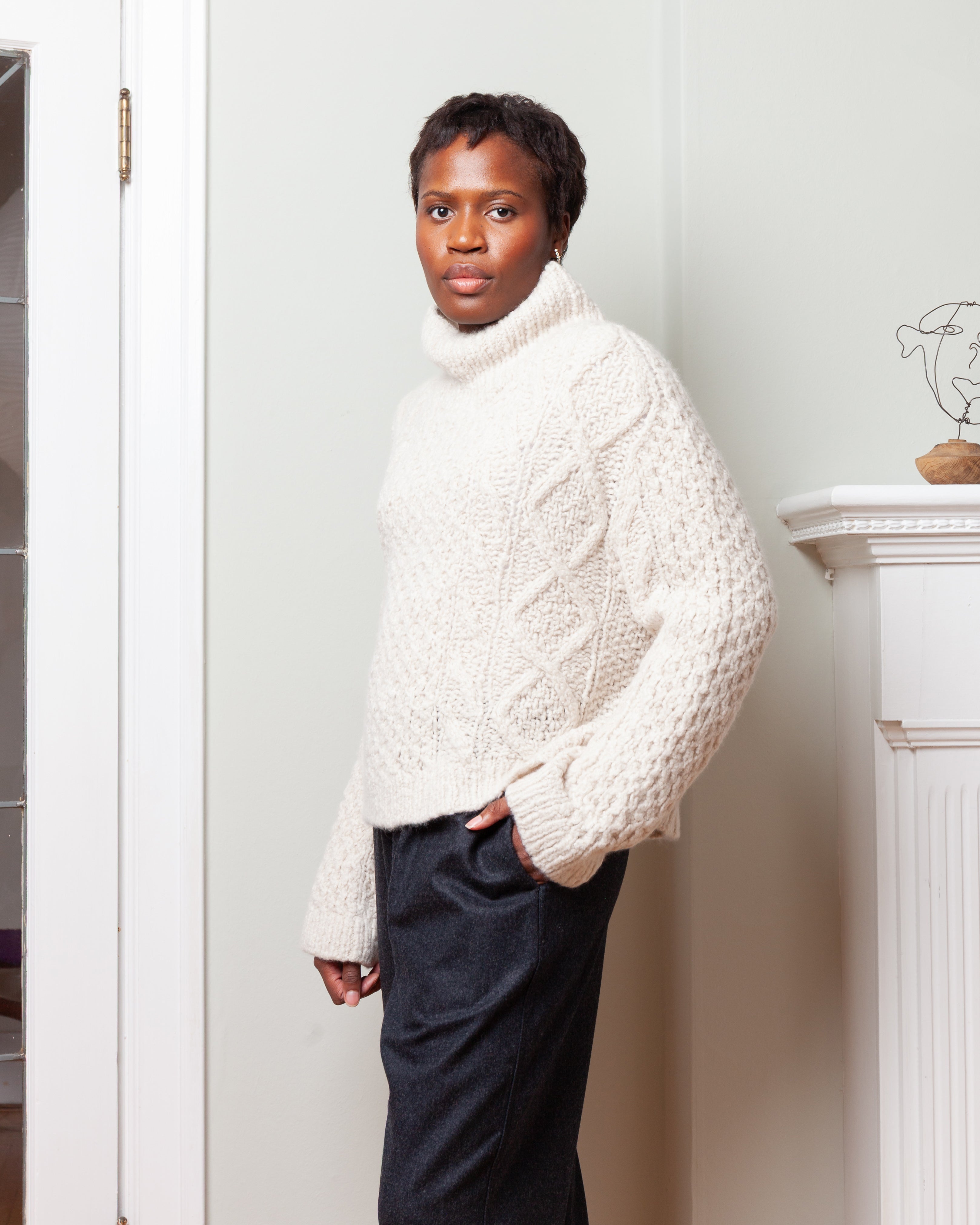 Wommelsdorff-Louise Cashmere Silk Sweater - Ivory-Sweaters-Boboli-Vancouver-Canada