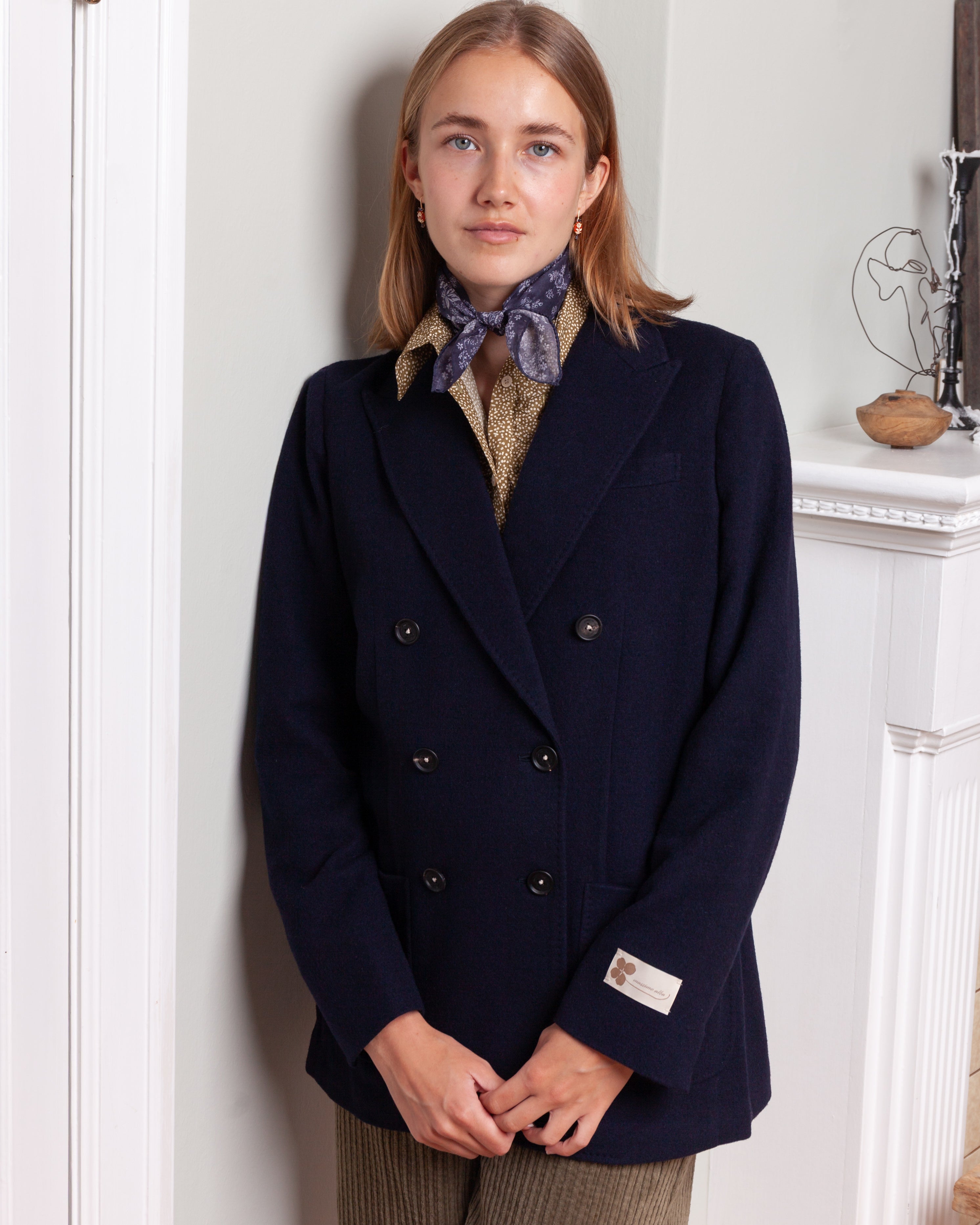 Massimo Alba-Charlotte D.B. Jacket - Dark Blue-Blazers-Boboli-Vancouver-Canada