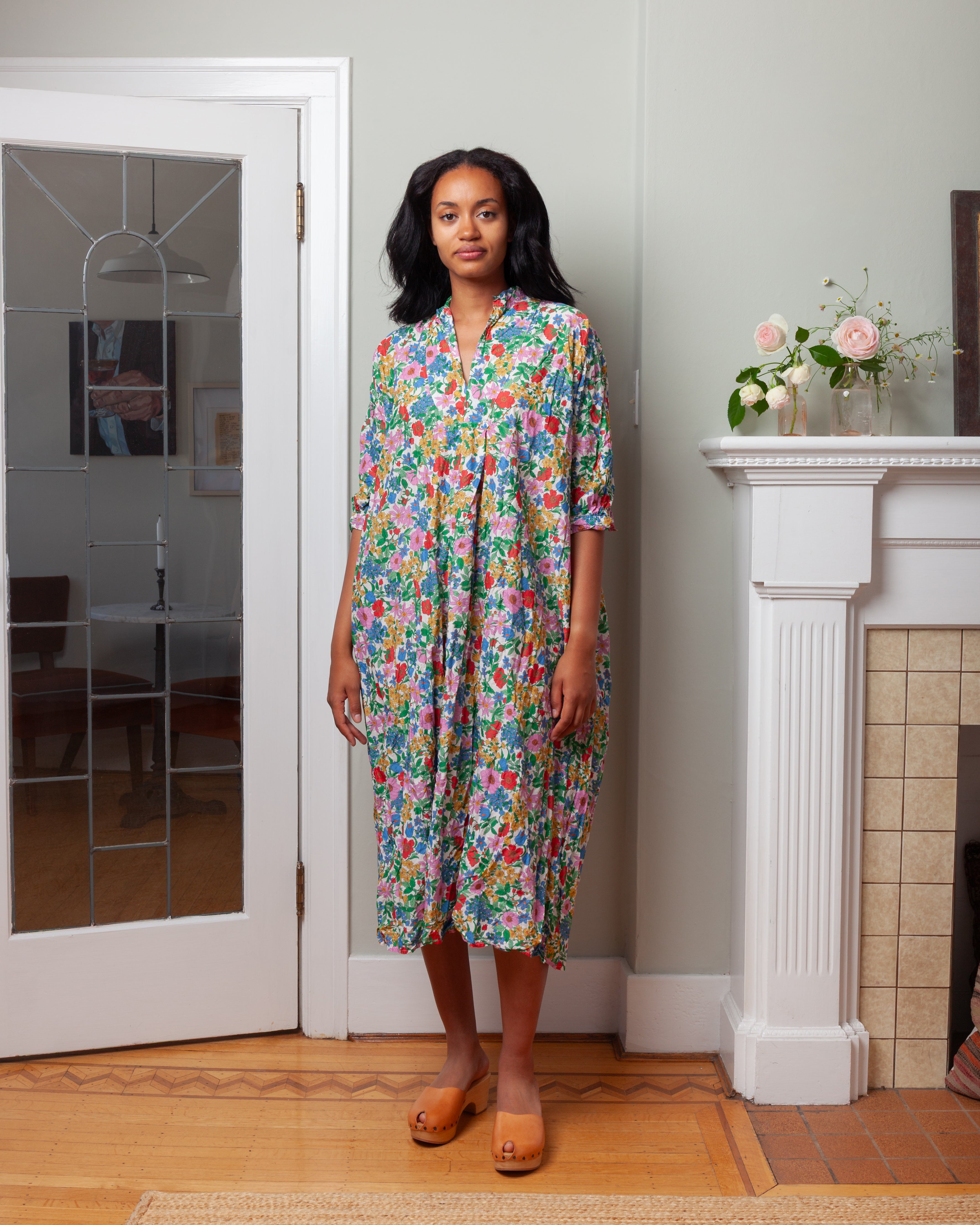 Daniela Gregis-Camicione Shirt Kora Lungo Estate Lavato - Small Flowers-Shirts-Boboli-Vancouver-Canada