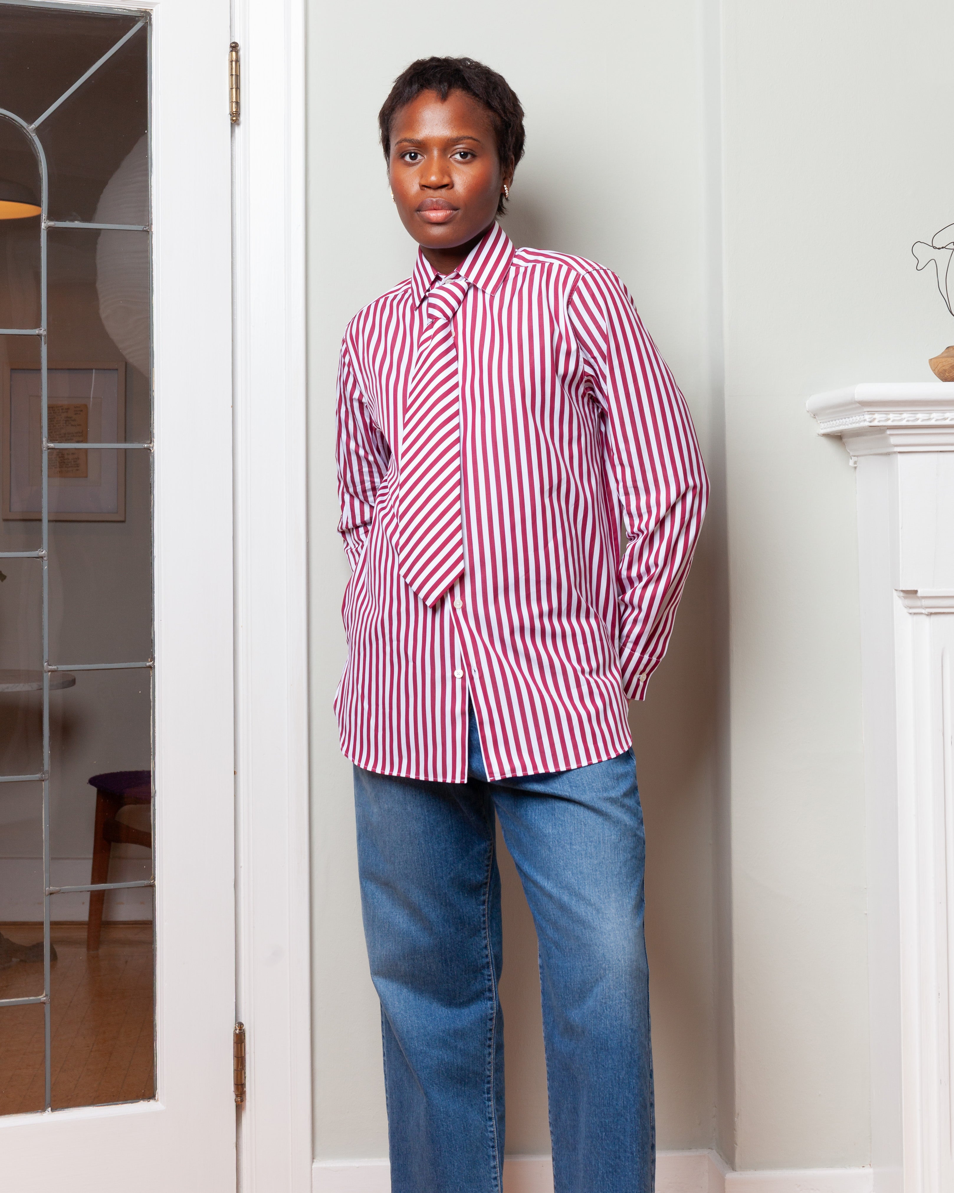 Work Shirt - Bordeaux Stripe
