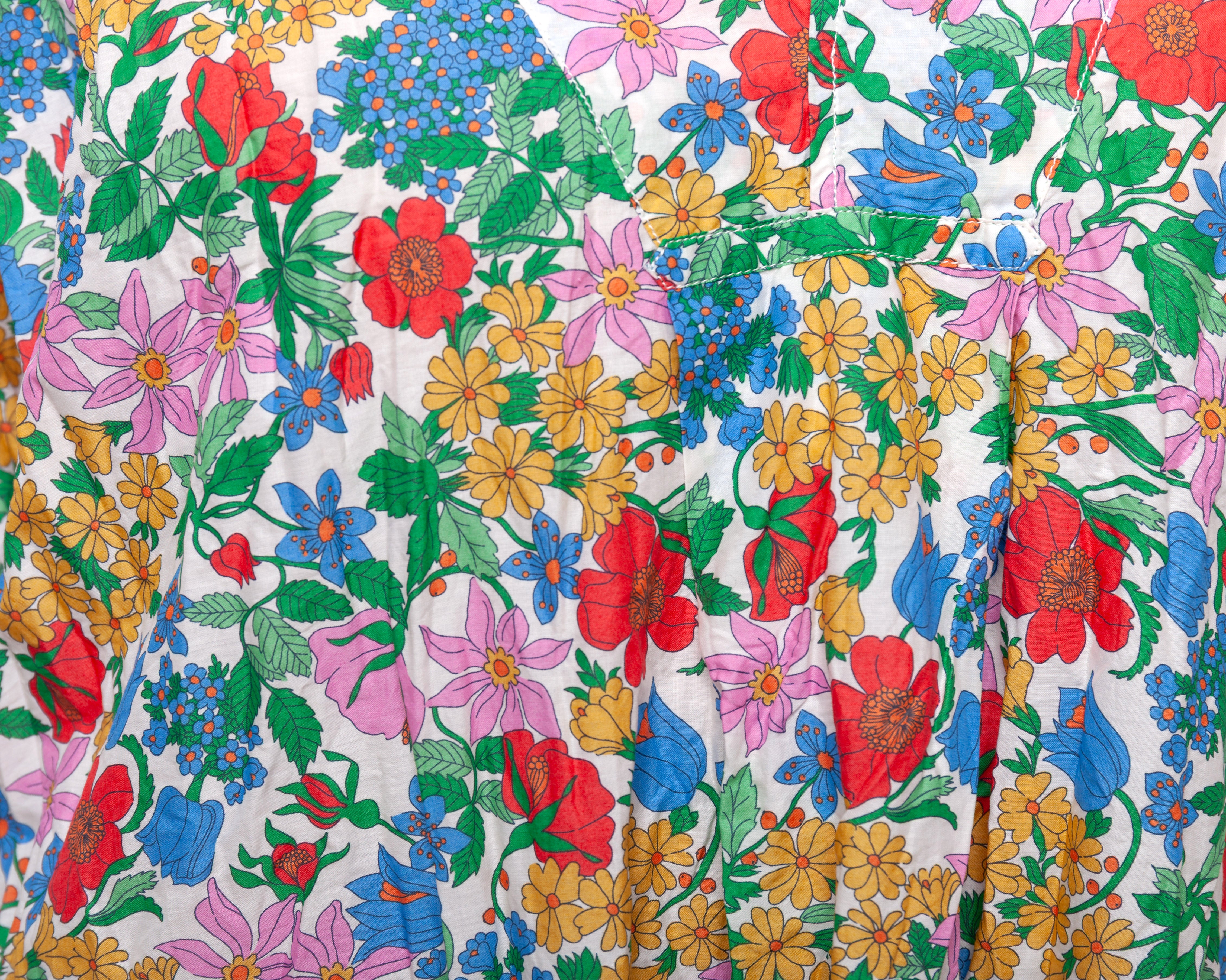 Daniela Gregis-Camicione Shirt Kora Lungo Estate Lavato - Small Flowers-Shirts-Boboli-Vancouver-Canada