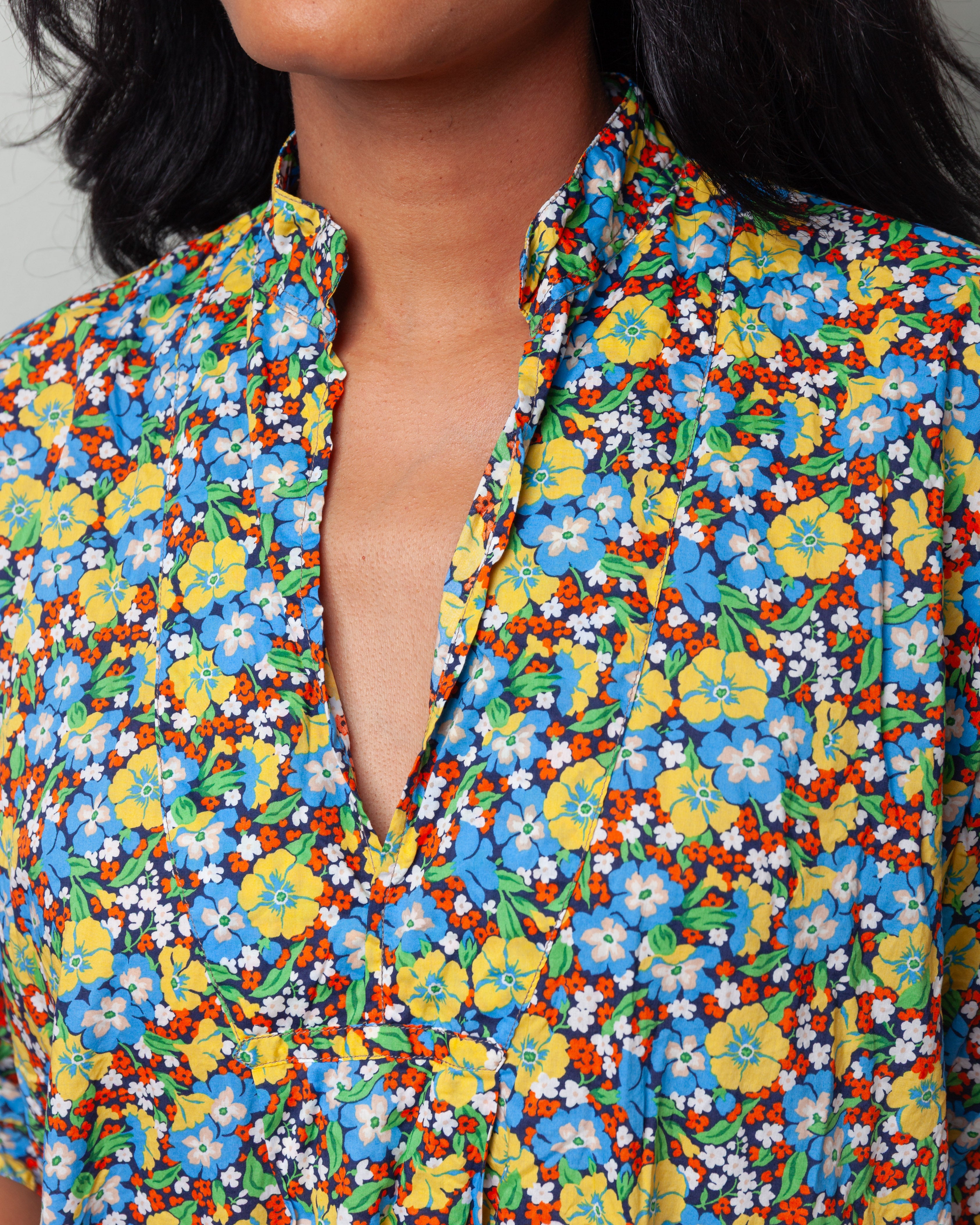 Daniela Gregis-Camicione Shirt Kora Medio 115 Lavato - Small Flowers-Shirts-Boboli-Vancouver-Canada