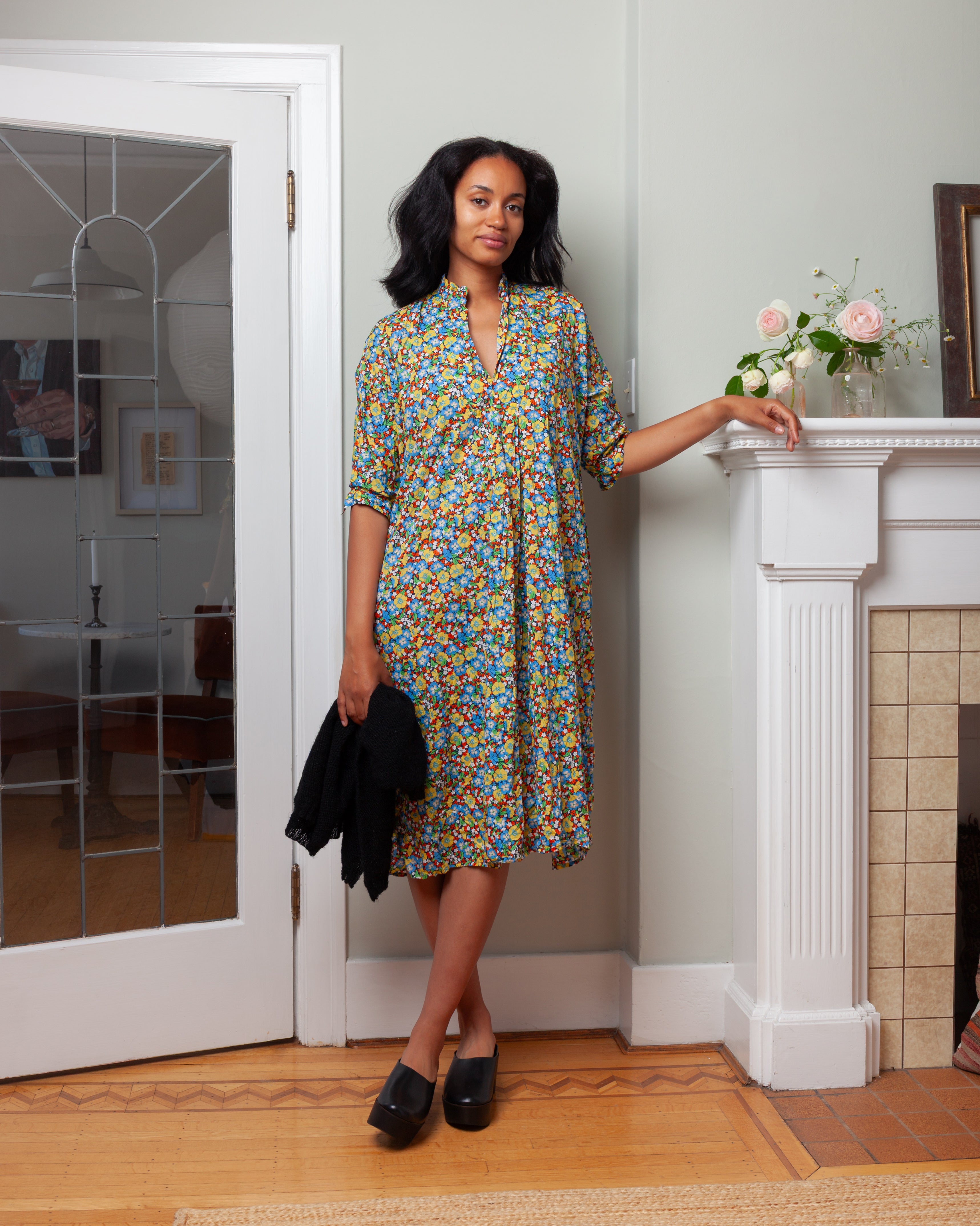 Daniela Gregis-Camicione Shirt Kora Medio 115 Lavato - Small Flowers-Shirts-Boboli-Vancouver-Canada