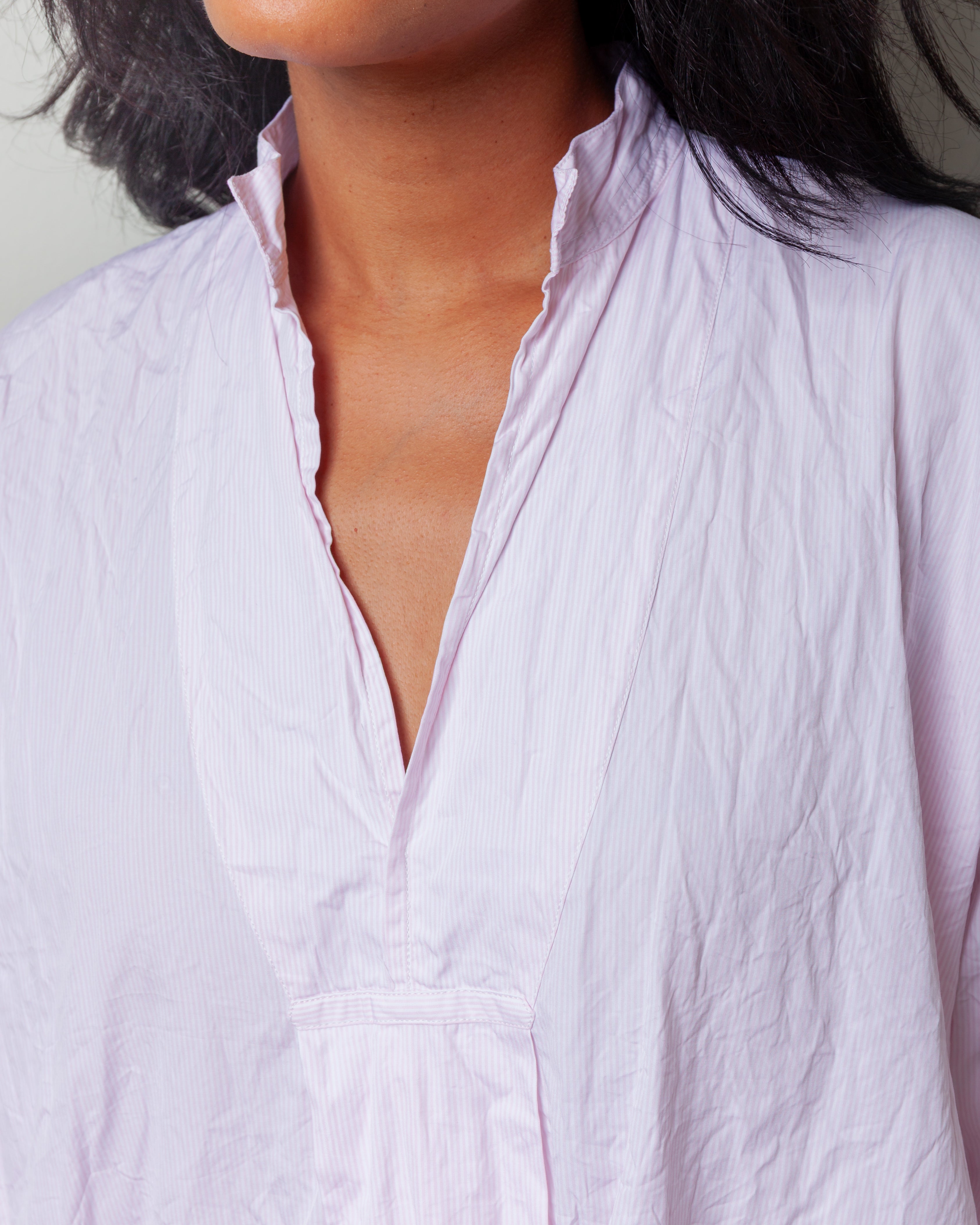 Daniela Gregis-Camicione Shirt Kora Medio 115 Lavato - Pink Stripes-Shirts-Boboli-Vancouver-Canada