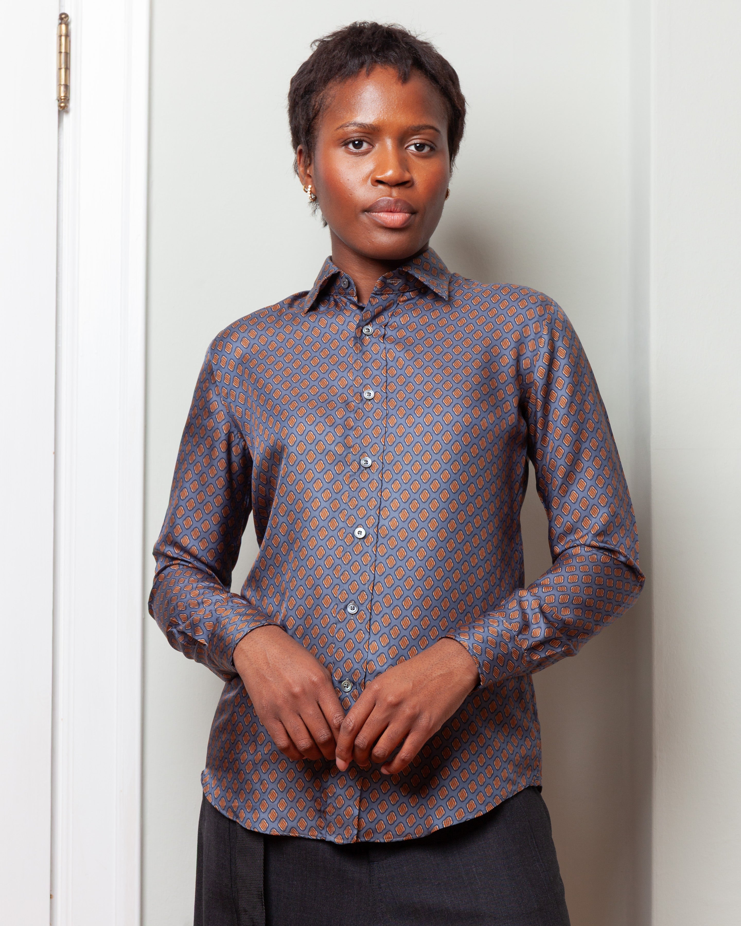 Classic Blended Shirt - Brown/Grey