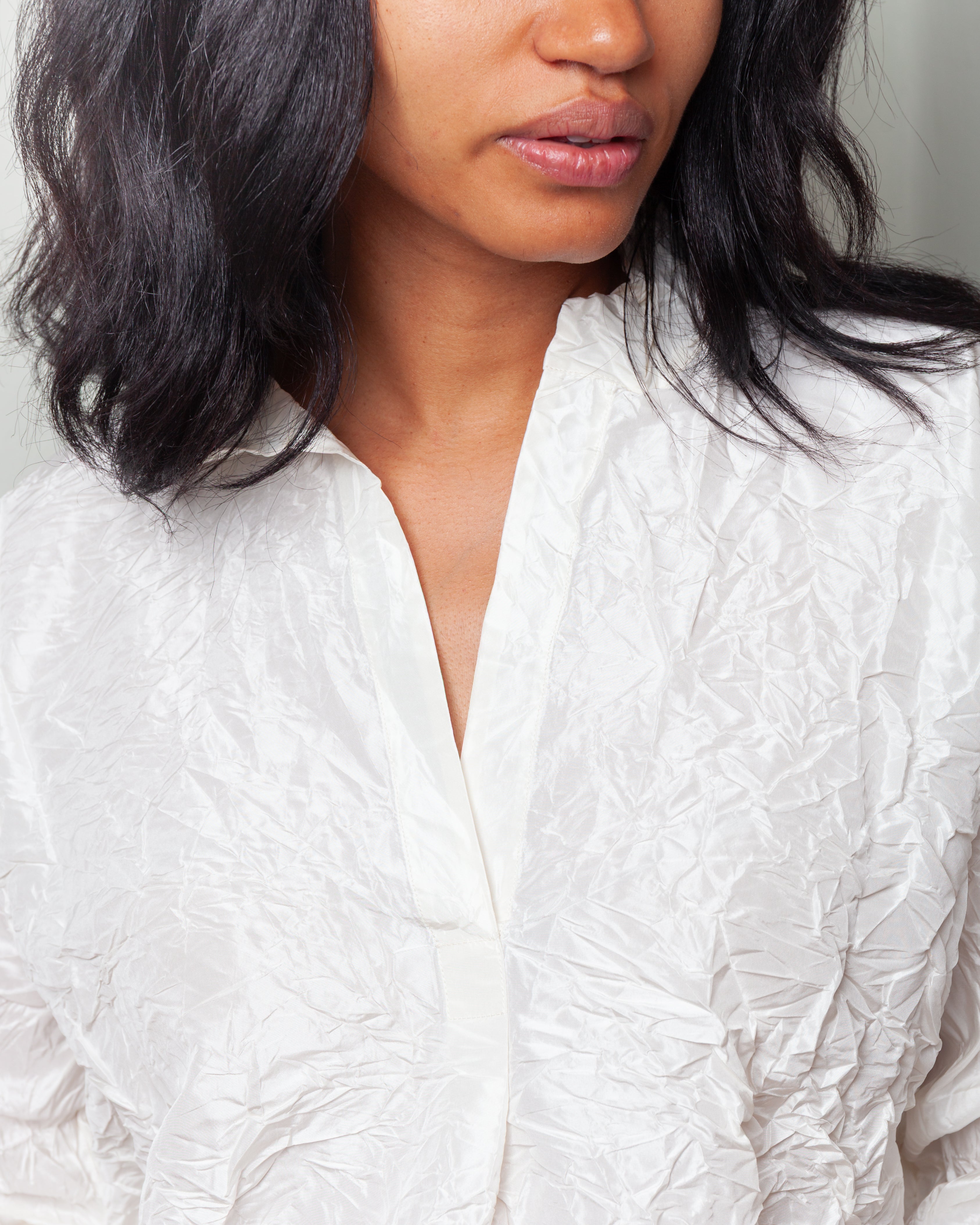 Daniela Gregis-Camicia Shirt Spicchi Colletto Lavata - White Ivory-Shirts-Boboli-Vancouver-Canada