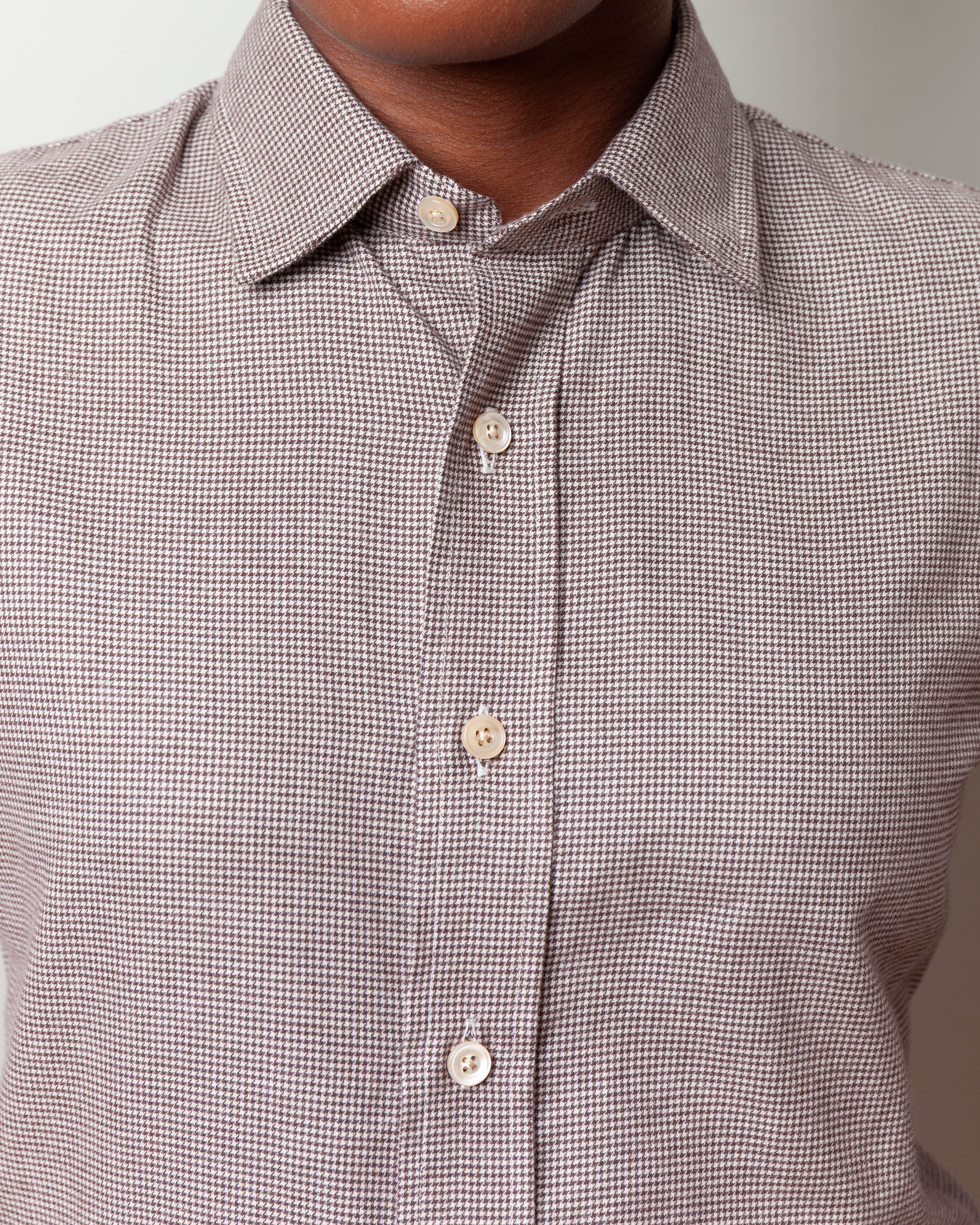 Classic Cotton Shirt - White/Brown