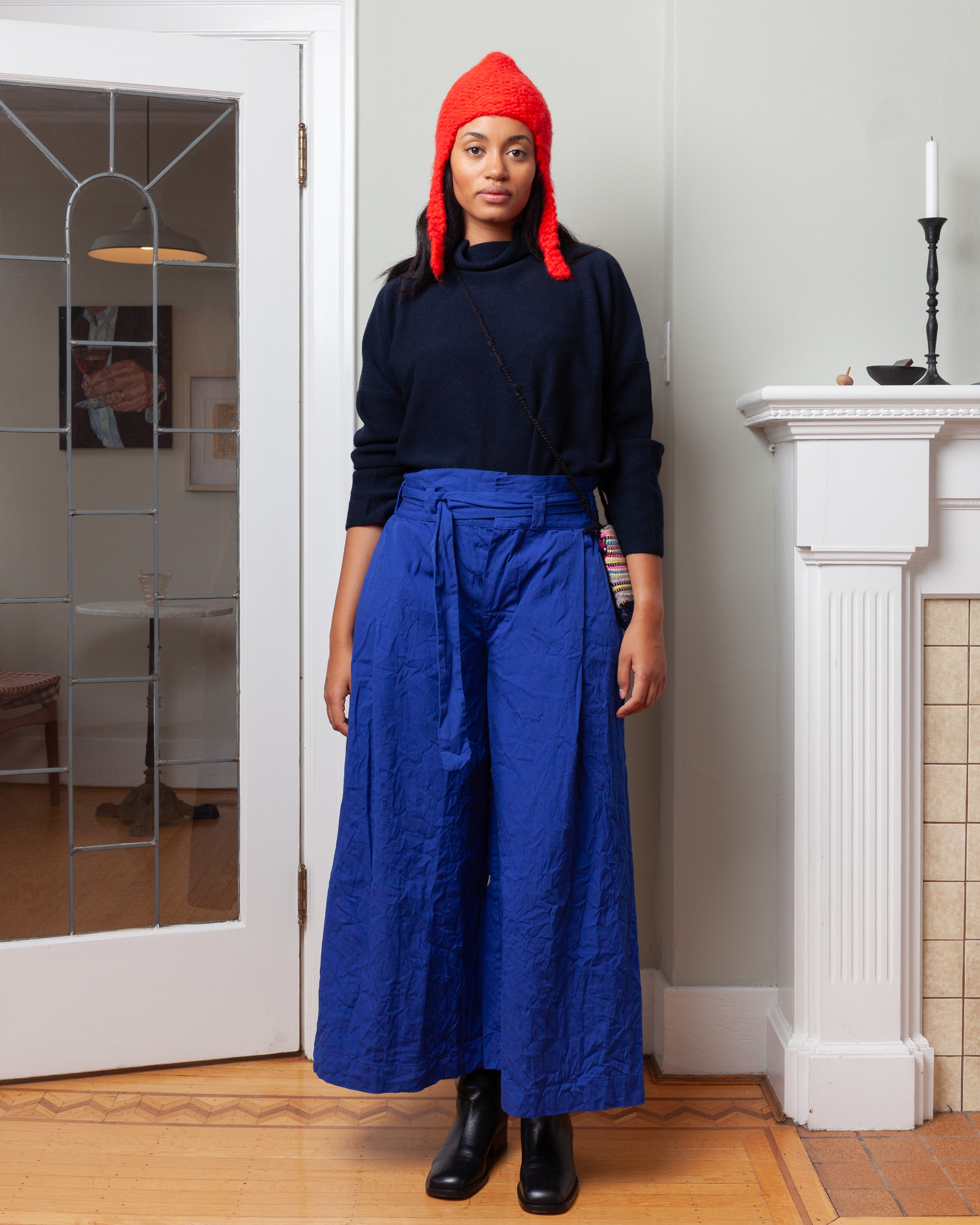 Daniela Gregis-Washed Two-Fold Trousers - Electric Blue-Pants-Boboli-Vancouver-Canada