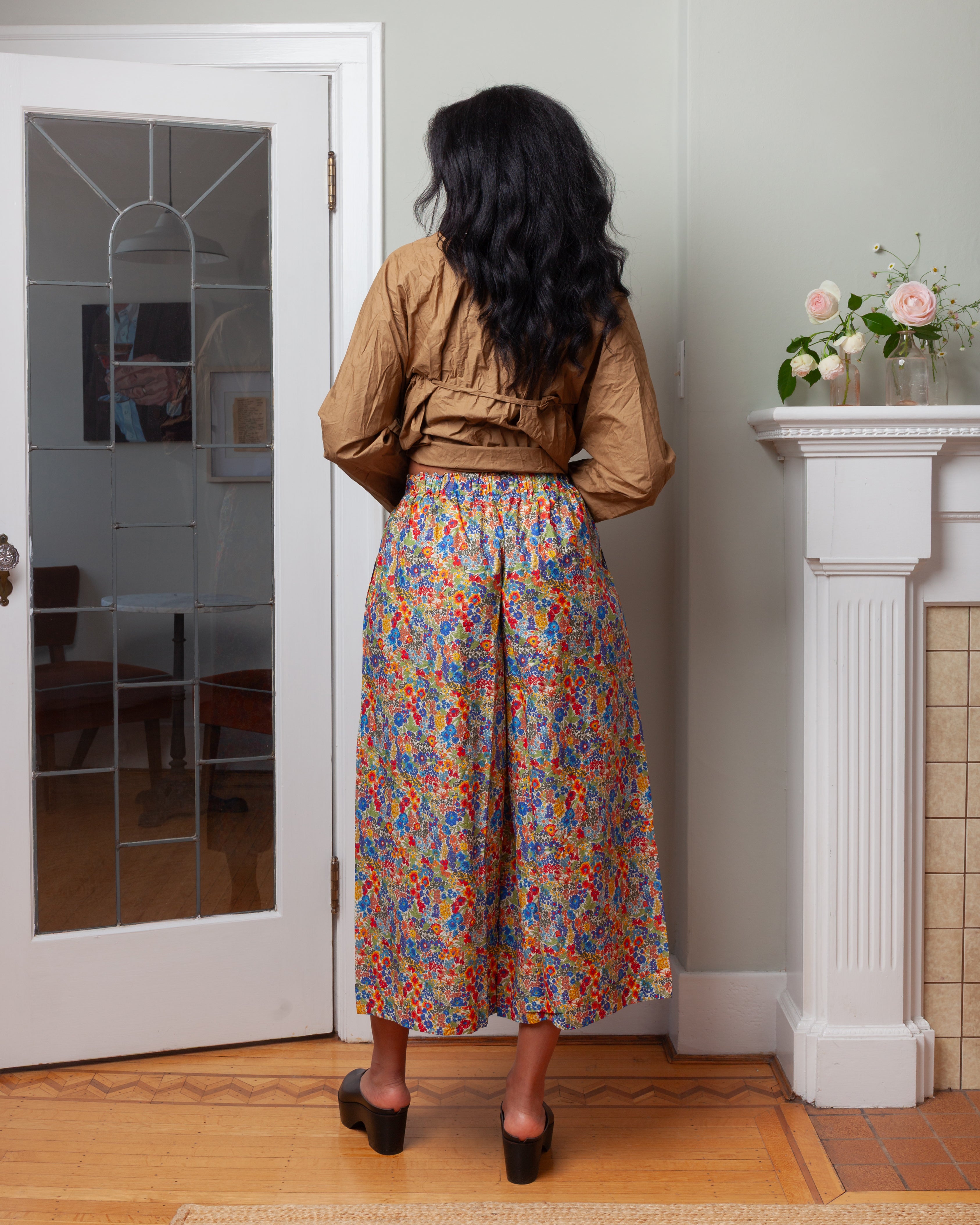 Daniela Gregis-Pantalone Trousers Pigiama Tasche Lavato - Small Flowers-Pants-Boboli-Vancouver-Canada