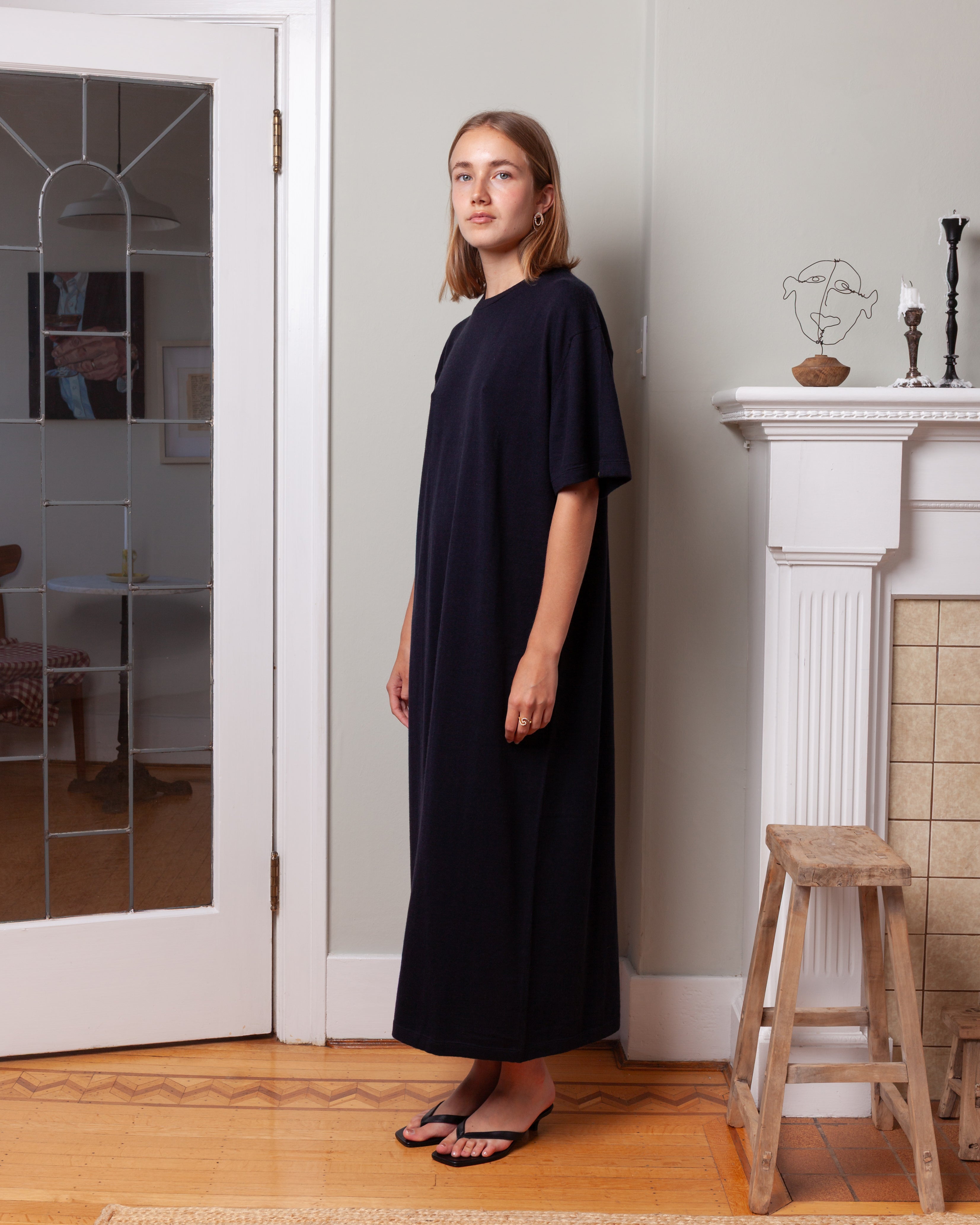 Extreme Cashmere-n°321 Kris Short - Navy Blue-Dresses-Boboli-Vancouver-Canada