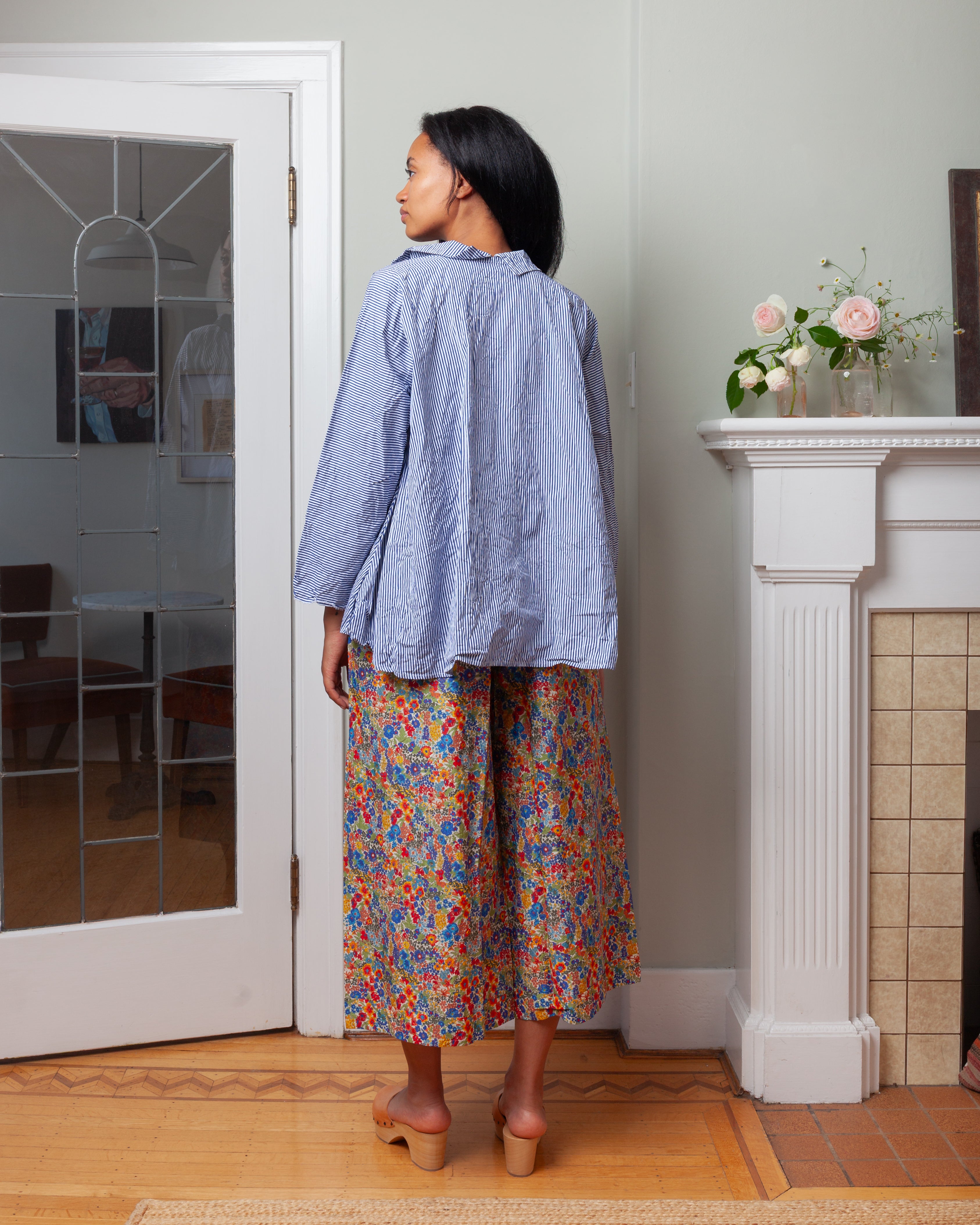 Daniela Gregis-Pantalone Trousers Pigiama Tasche Lavato - Small Flowers-Pants-Boboli-Vancouver-Canada