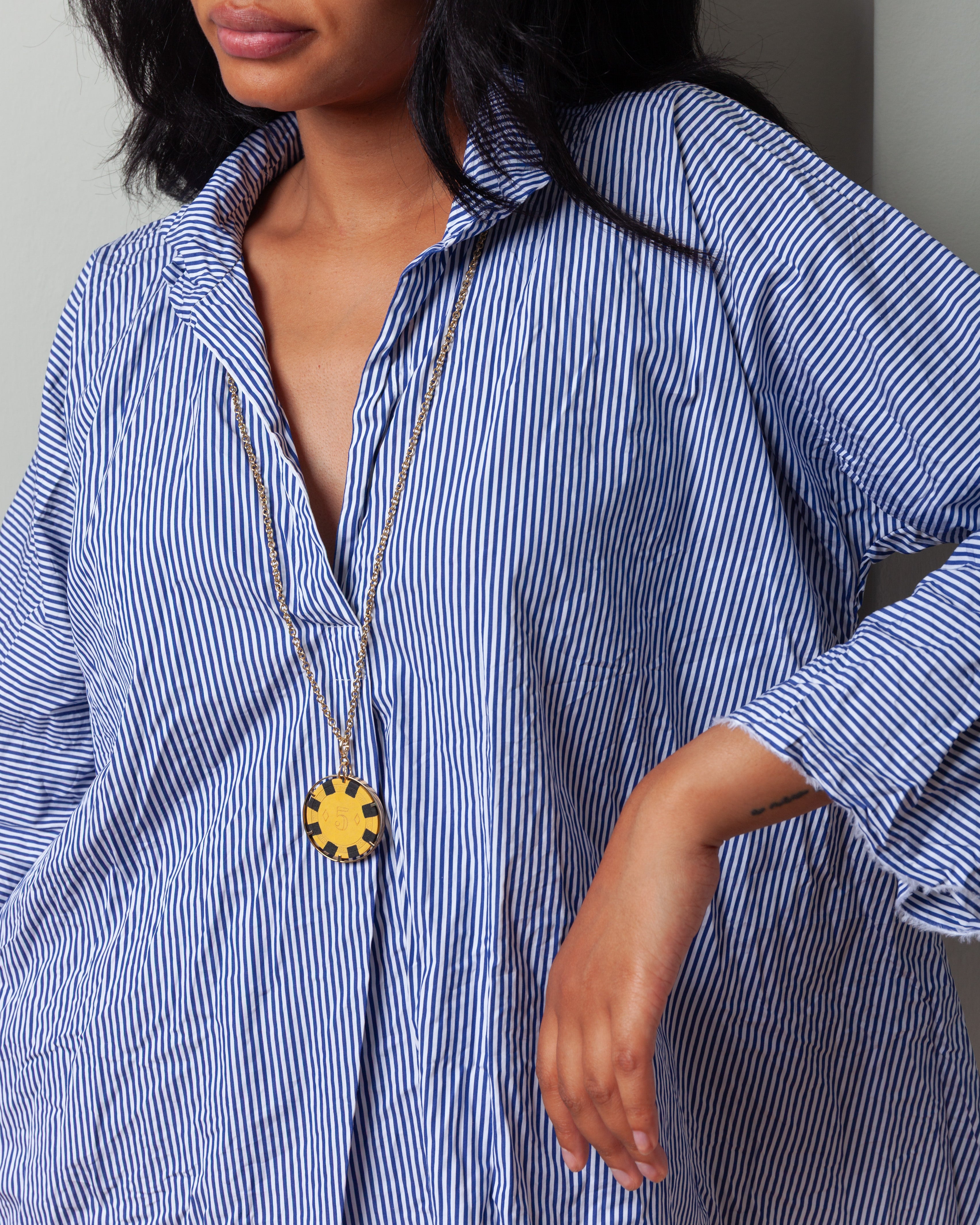 Daniela Gregis-Camicia Shirt Spicchi Colletto Lavata - White Blue-Shirts-Boboli-Vancouver-Canada