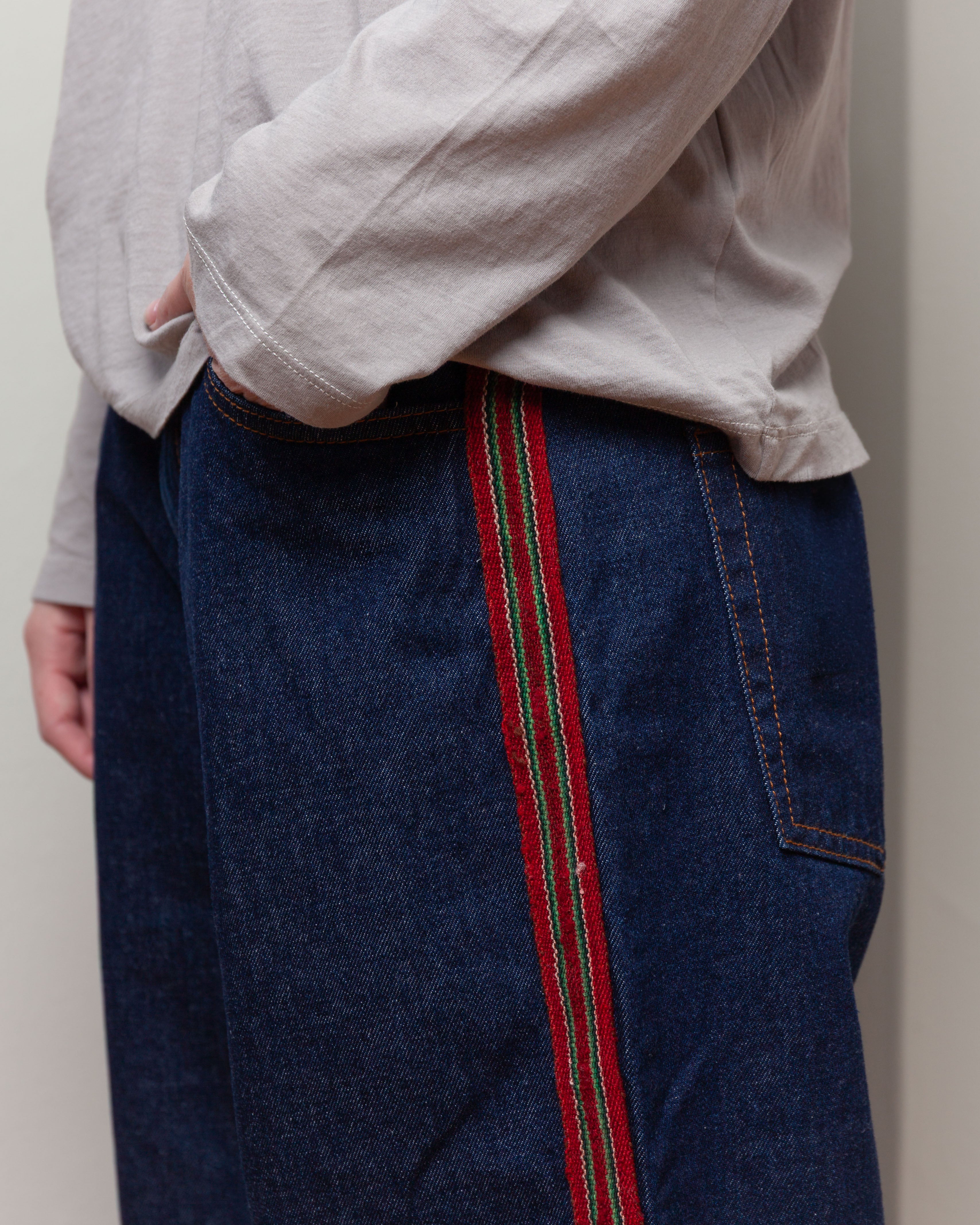 Denim w/Vintage Alpaca Tape - Indigo/Red