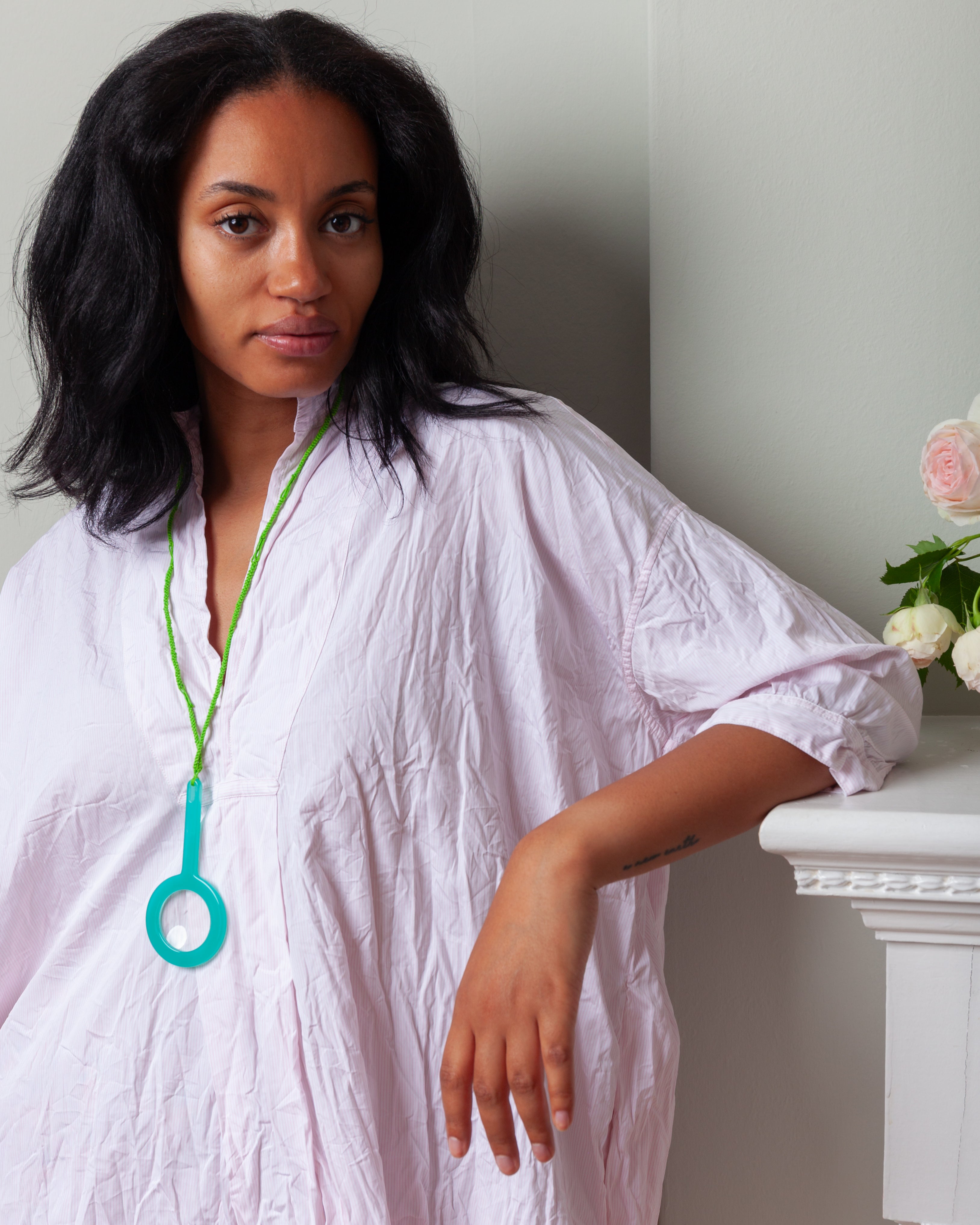 Daniela Gregis-Camicione Shirt Kora Estate Lavato - Pink Stripes-Shirts-Boboli-Vancouver-Canada