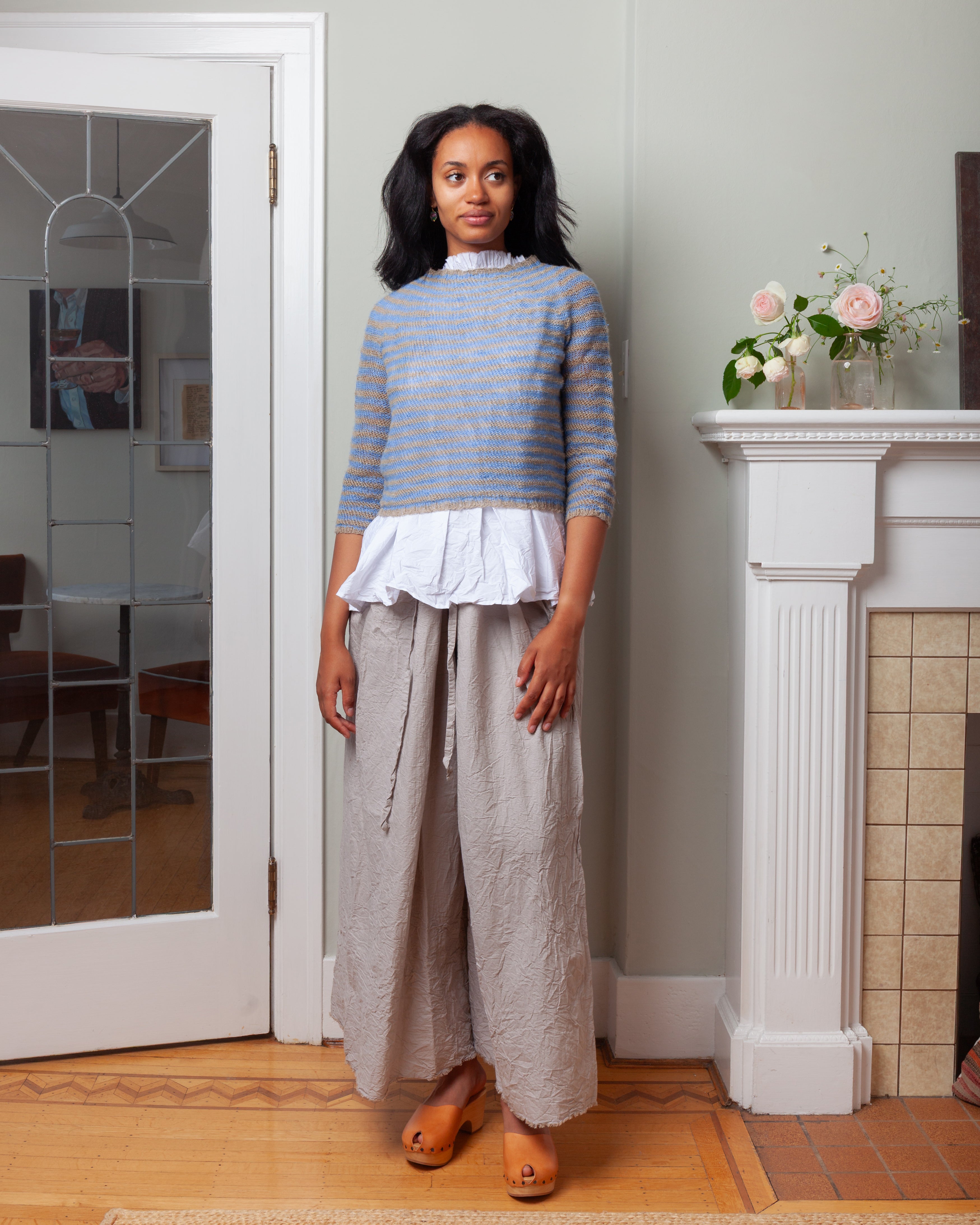 Daniela Gregis-Pantalone Trousers Tognon Tasche Largo Cm Fondo 105 Lavato - Natural-Pants-Boboli-Vancouver-Canada
