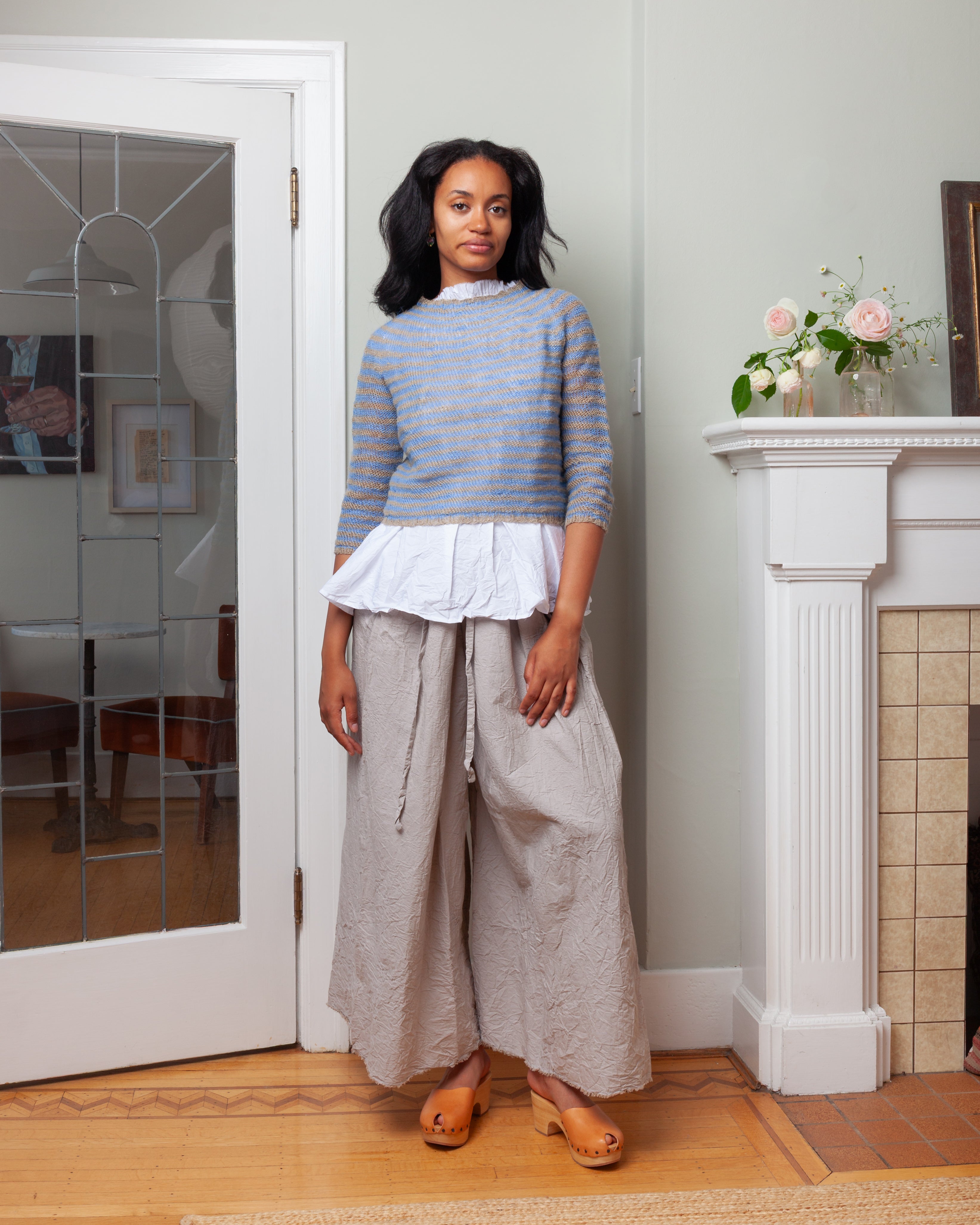 Daniela Gregis-Pantalone Trousers Tognon Tasche Largo Cm Fondo 105 Lavato - Natural-Pants-Boboli-Vancouver-Canada