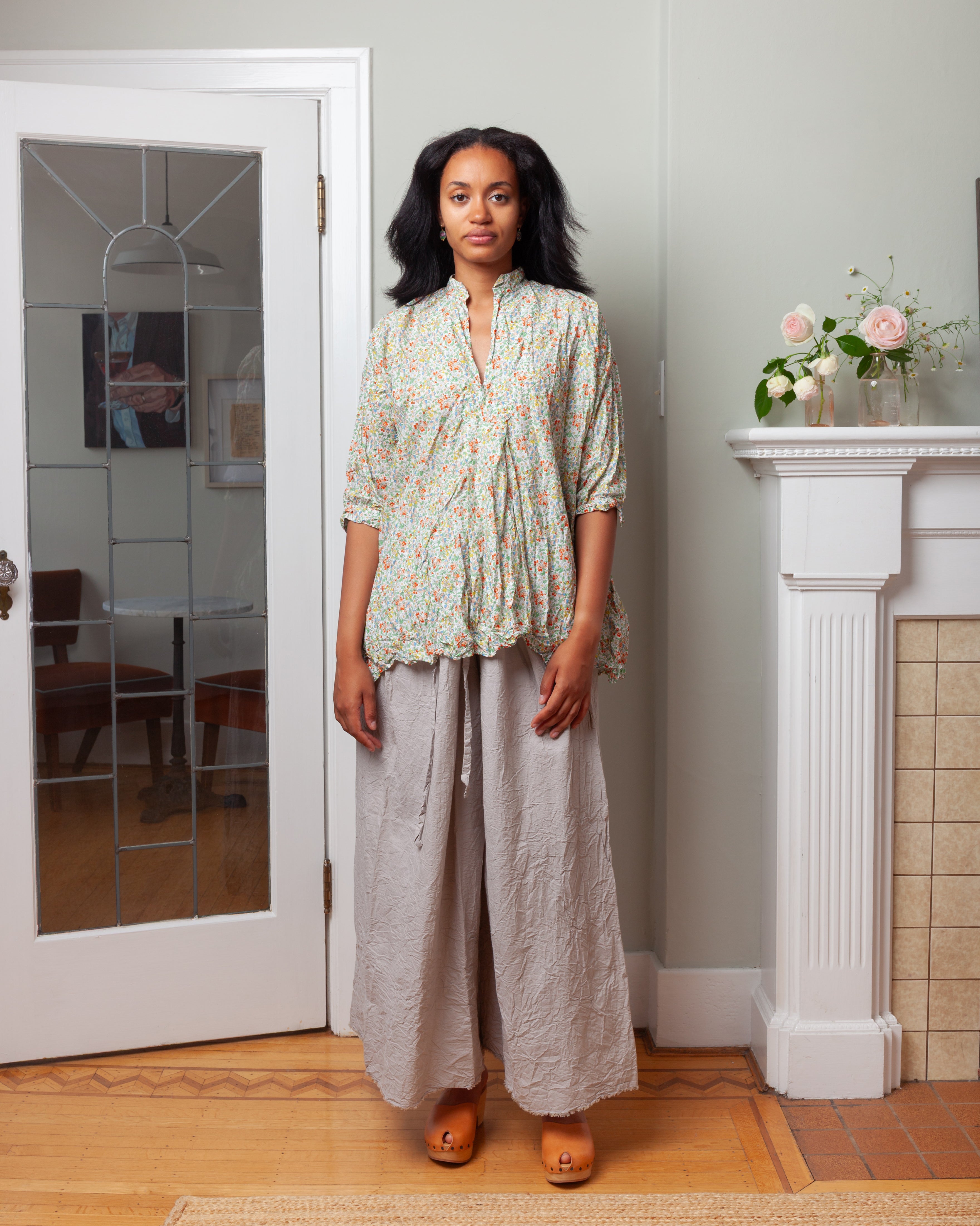 Daniela Gregis-Camicione Shirt Kora Estate Lavato - Small Flowers-Shirts-Boboli-Vancouver-Canada