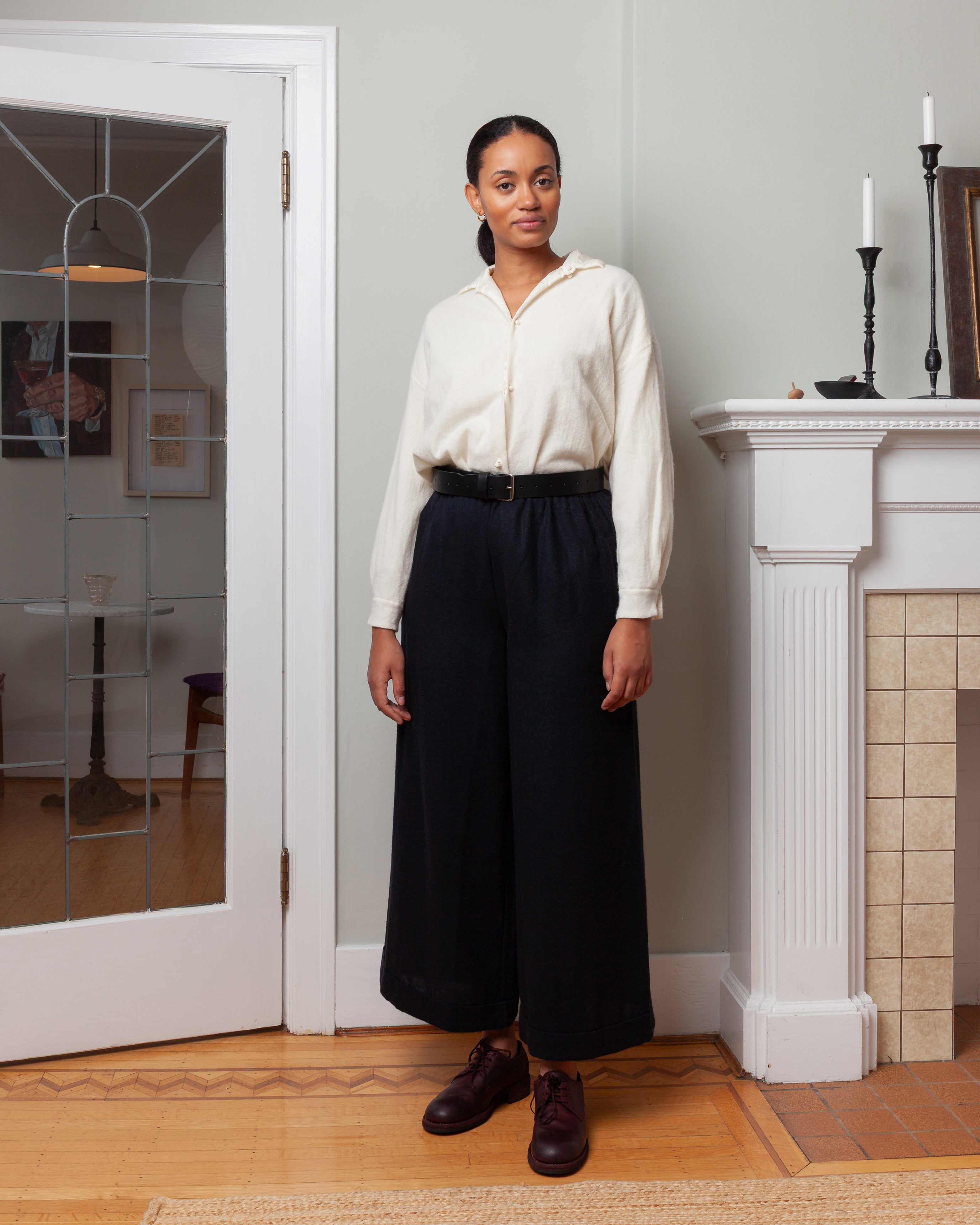 Daniela Gregis-Wide Double Wash Shirt - White Ivory-Shirts-Boboli-Vancouver-Canada