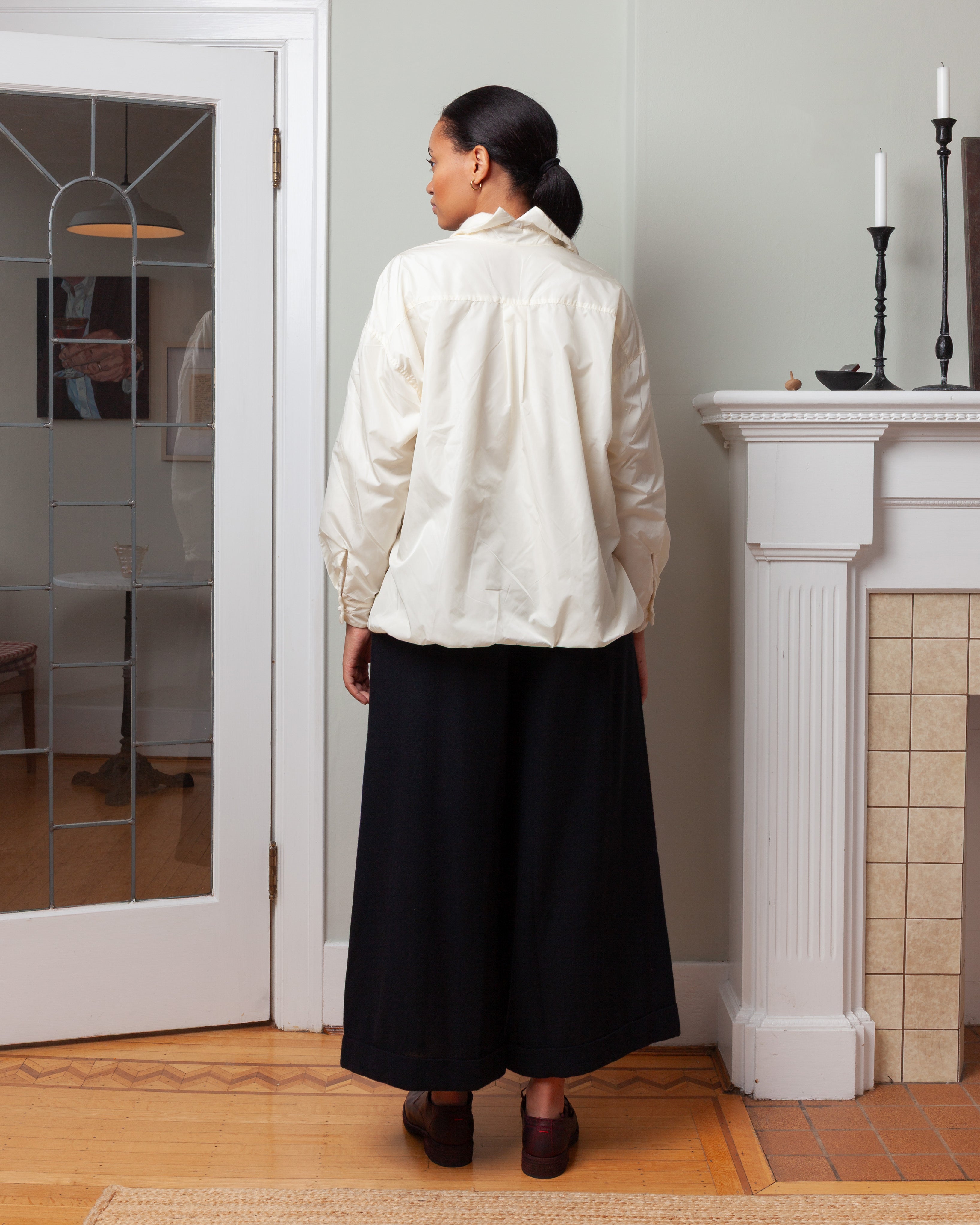 Daniela Gregis-Wide Double Wash Shirt - White Ivory-Shirts-Boboli-Vancouver-Canada