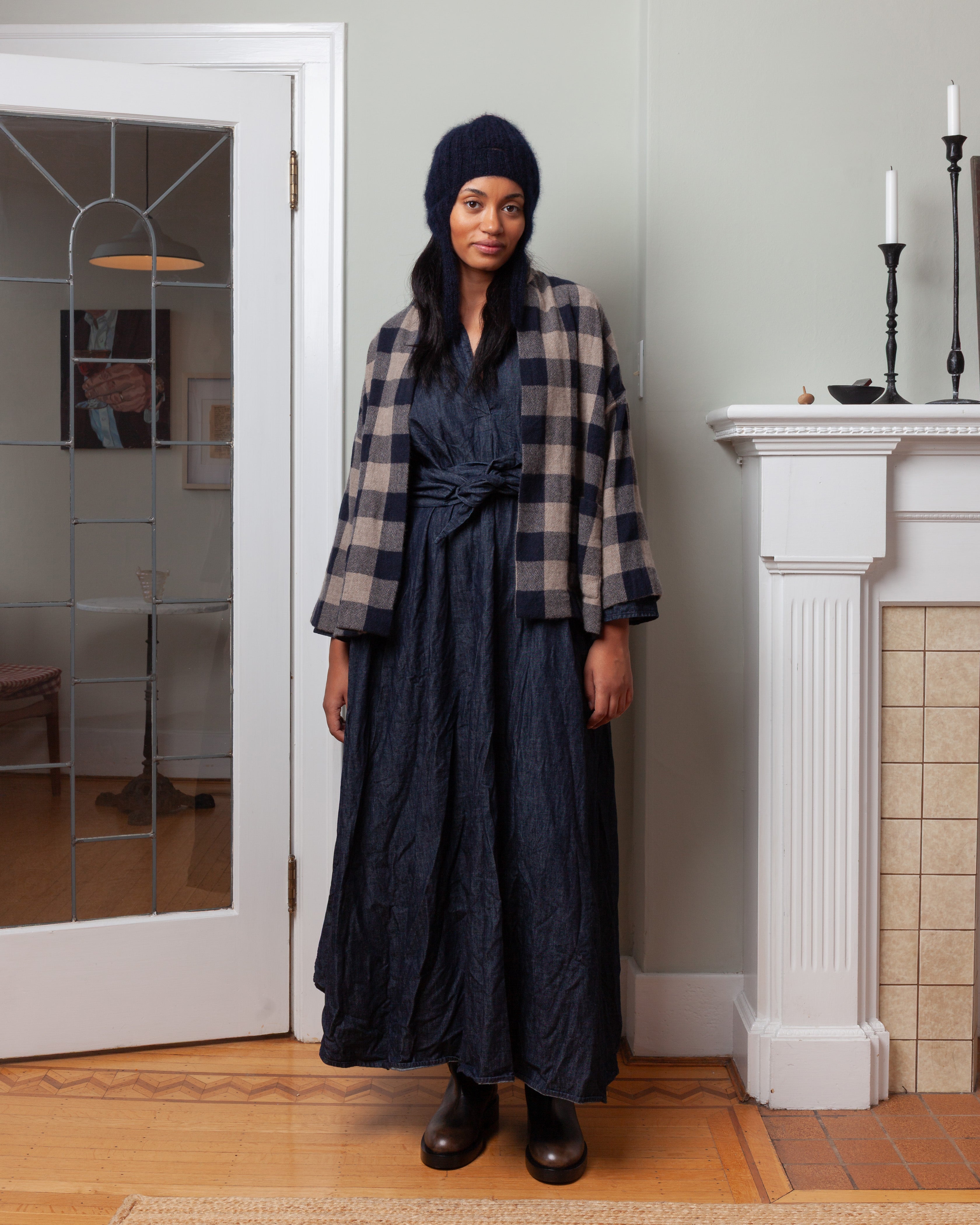 Daniela Gregis-Gladiolus White Washed Jacket - Brown/Dark Blue-Jackets-Boboli-Vancouver-Canada