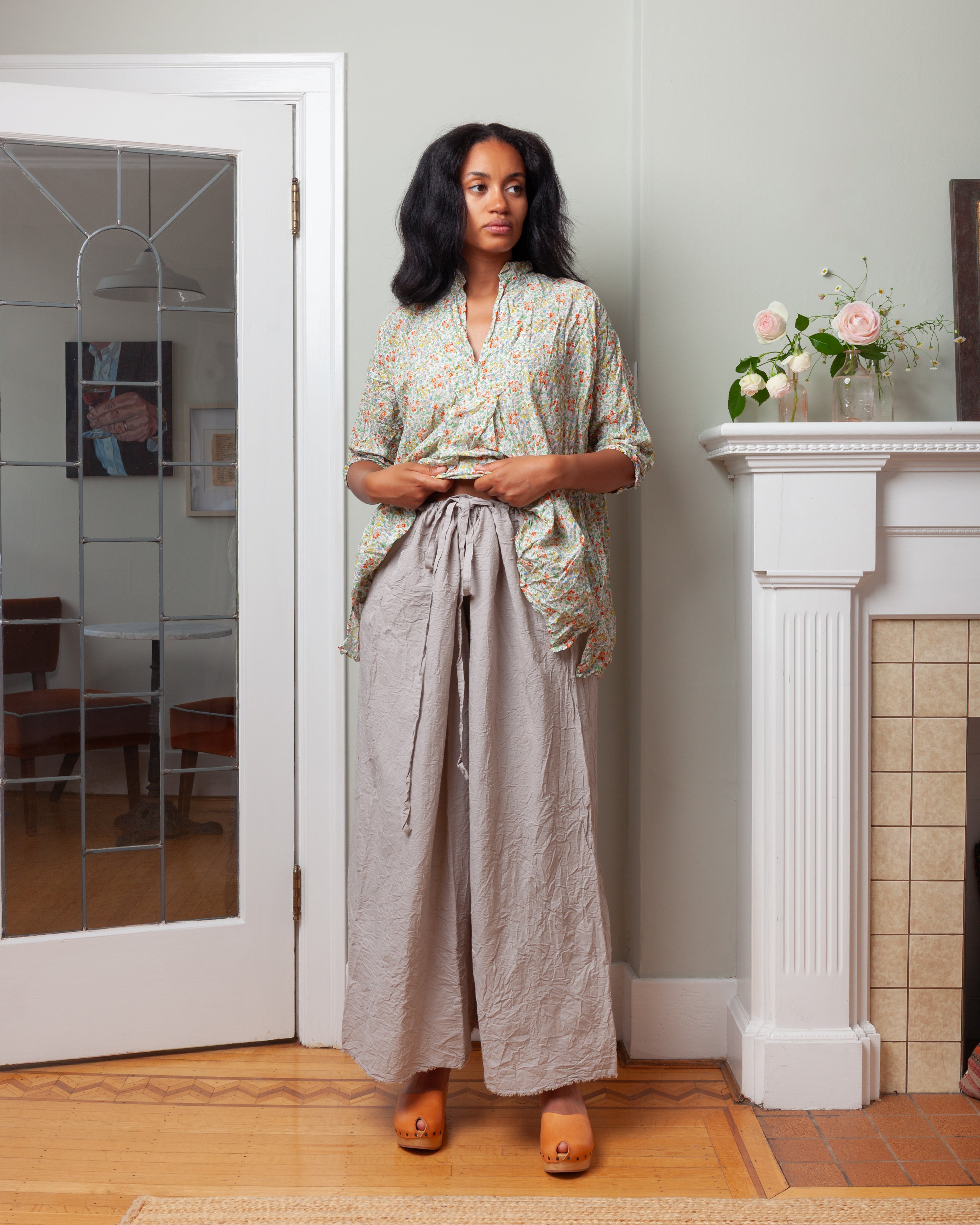 Daniela Gregis-Pantalone Trousers Tognon Tasche Largo Cm Fondo 105 Lavato - Natural-Pants-Boboli-Vancouver-Canada