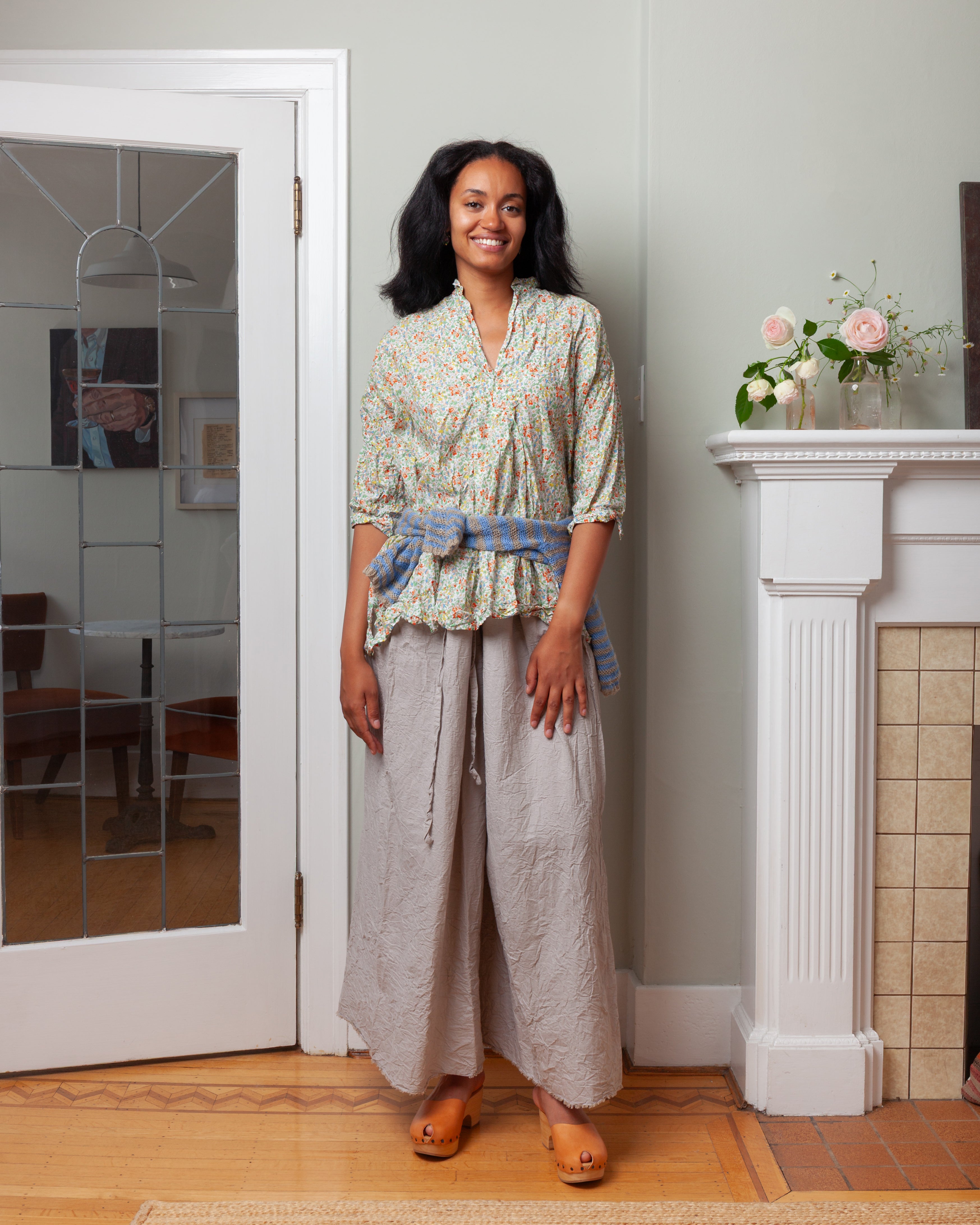 Daniela Gregis-Pantalone Trousers Tognon Tasche Largo Cm Fondo 105 Lavato - Natural-Pants-Boboli-Vancouver-Canada