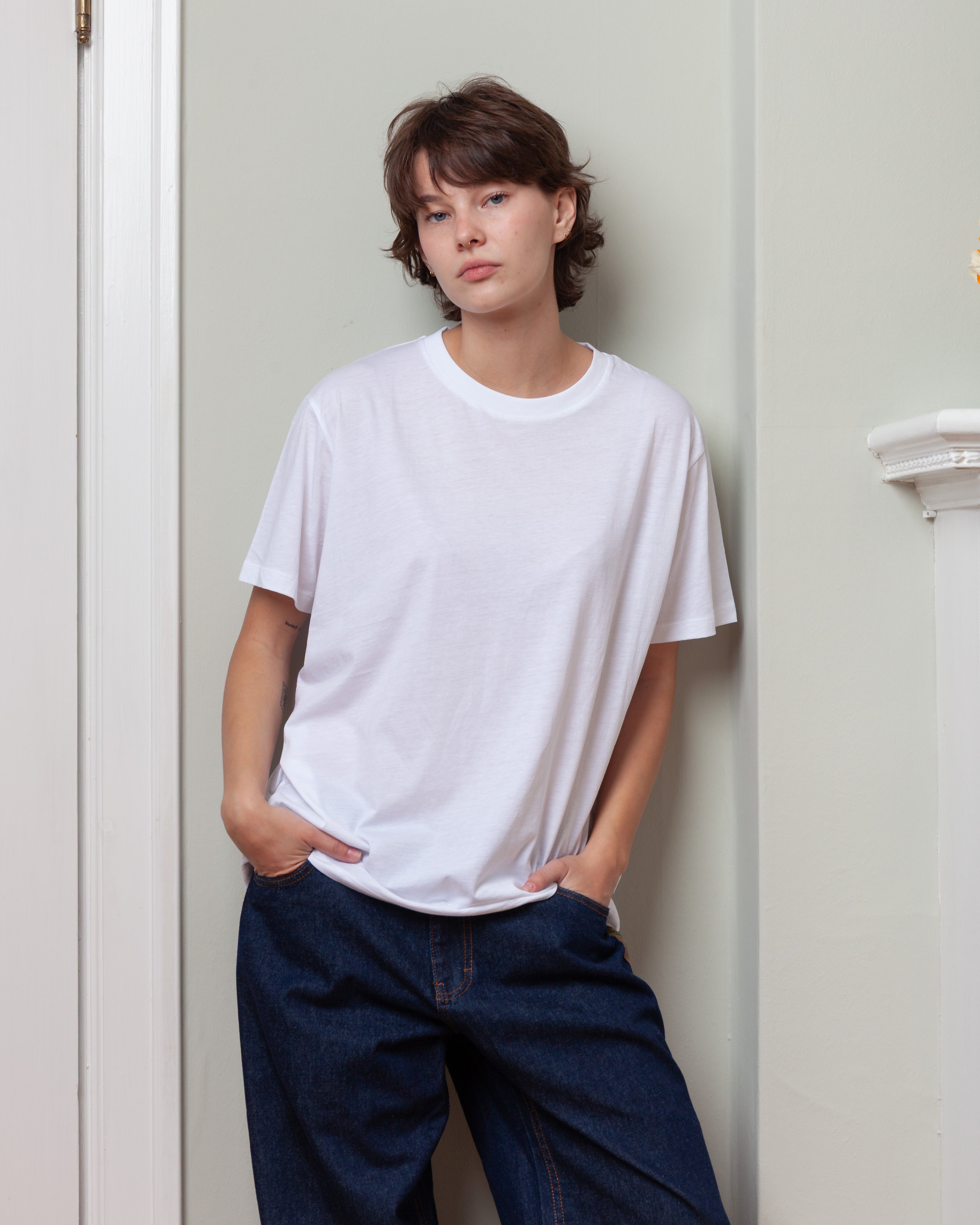 Round Neck S.S. T-Shirt - White