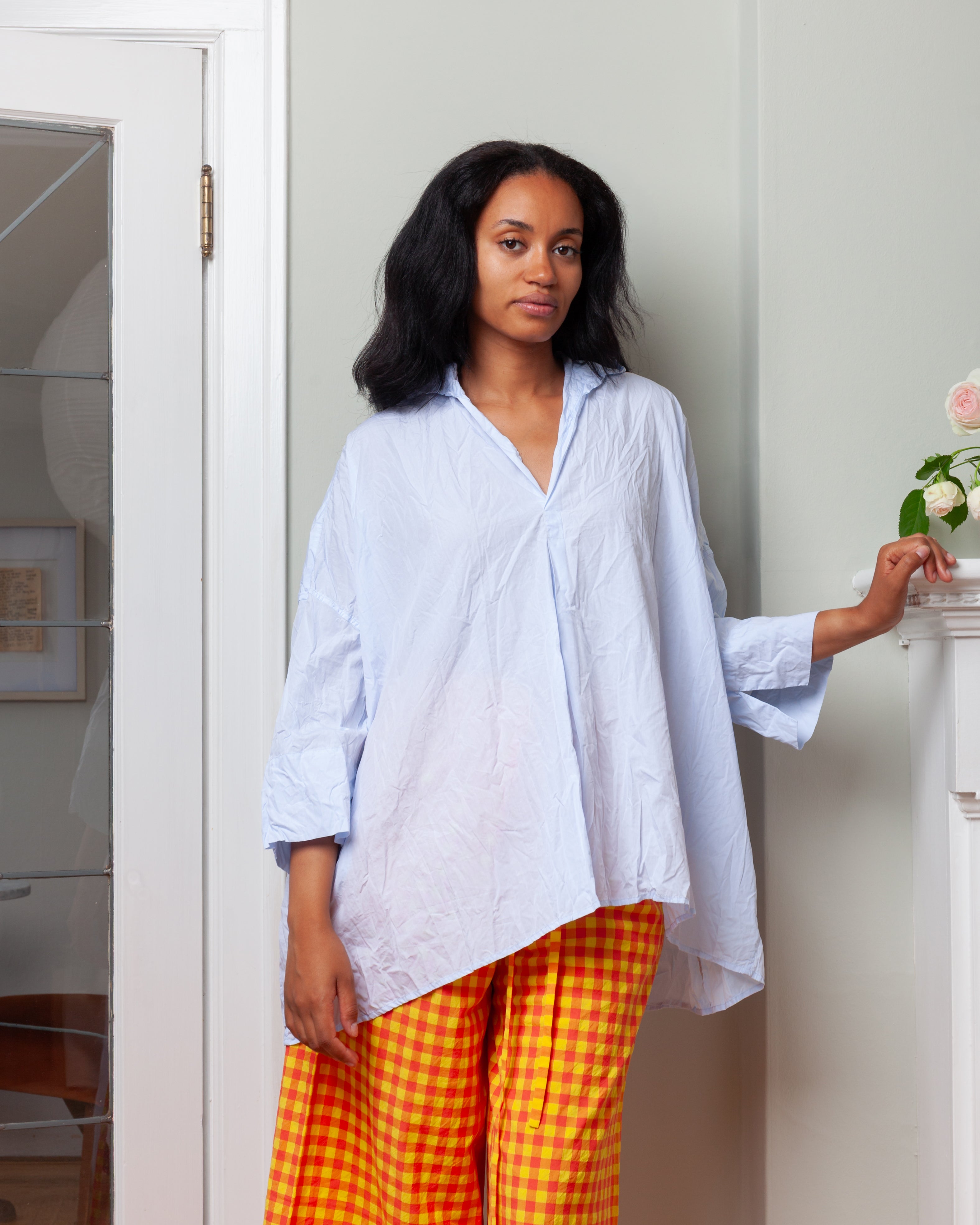 Daniela Gregis-Camicia Shirt Lampone Lavata - Light Blue-Shirts-Boboli-Vancouver-Canada