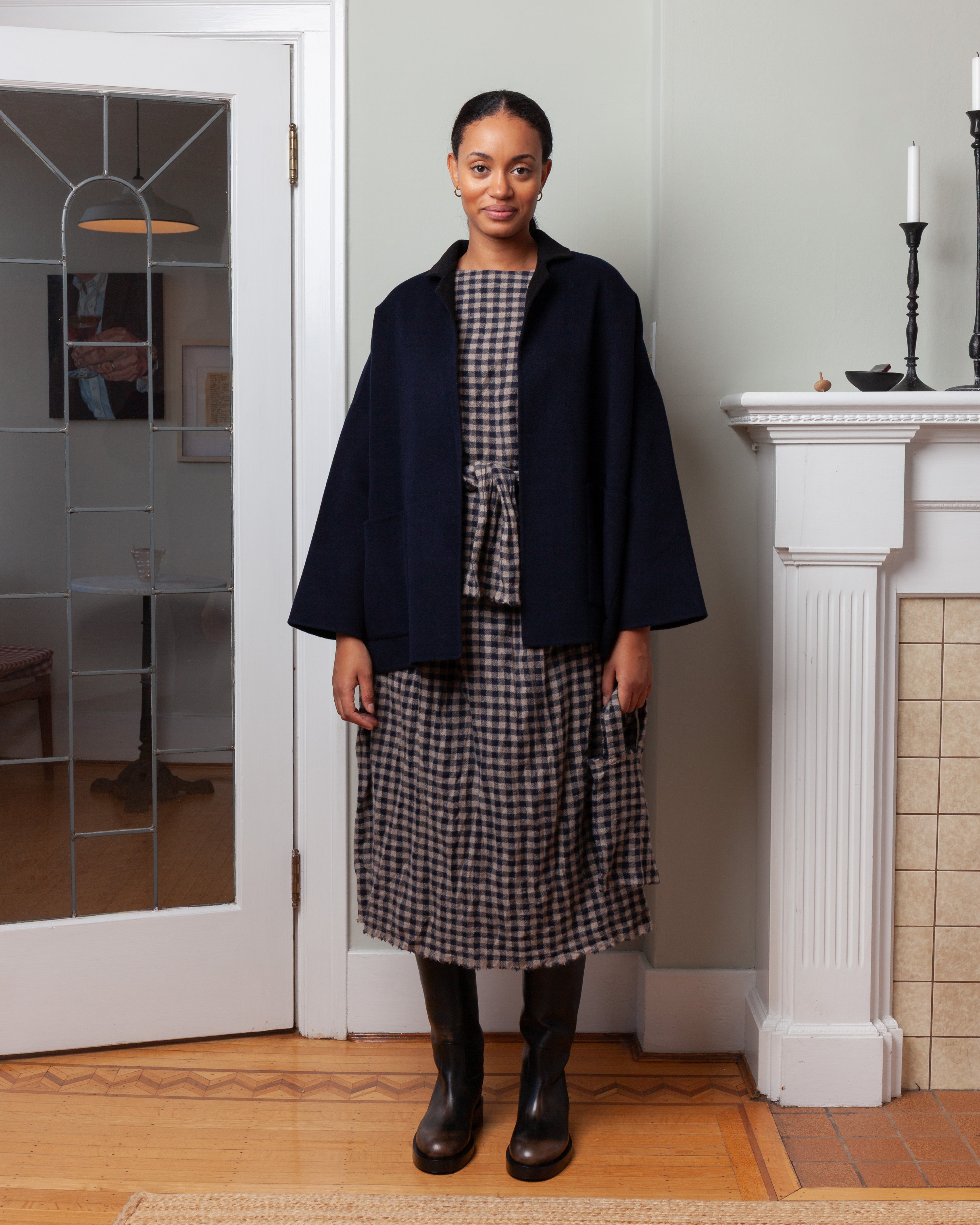 Daniela Gregis-Gladiolus Double Jeroni Jacket - Blue Black-Jackets-Boboli-Vancouver-Canada