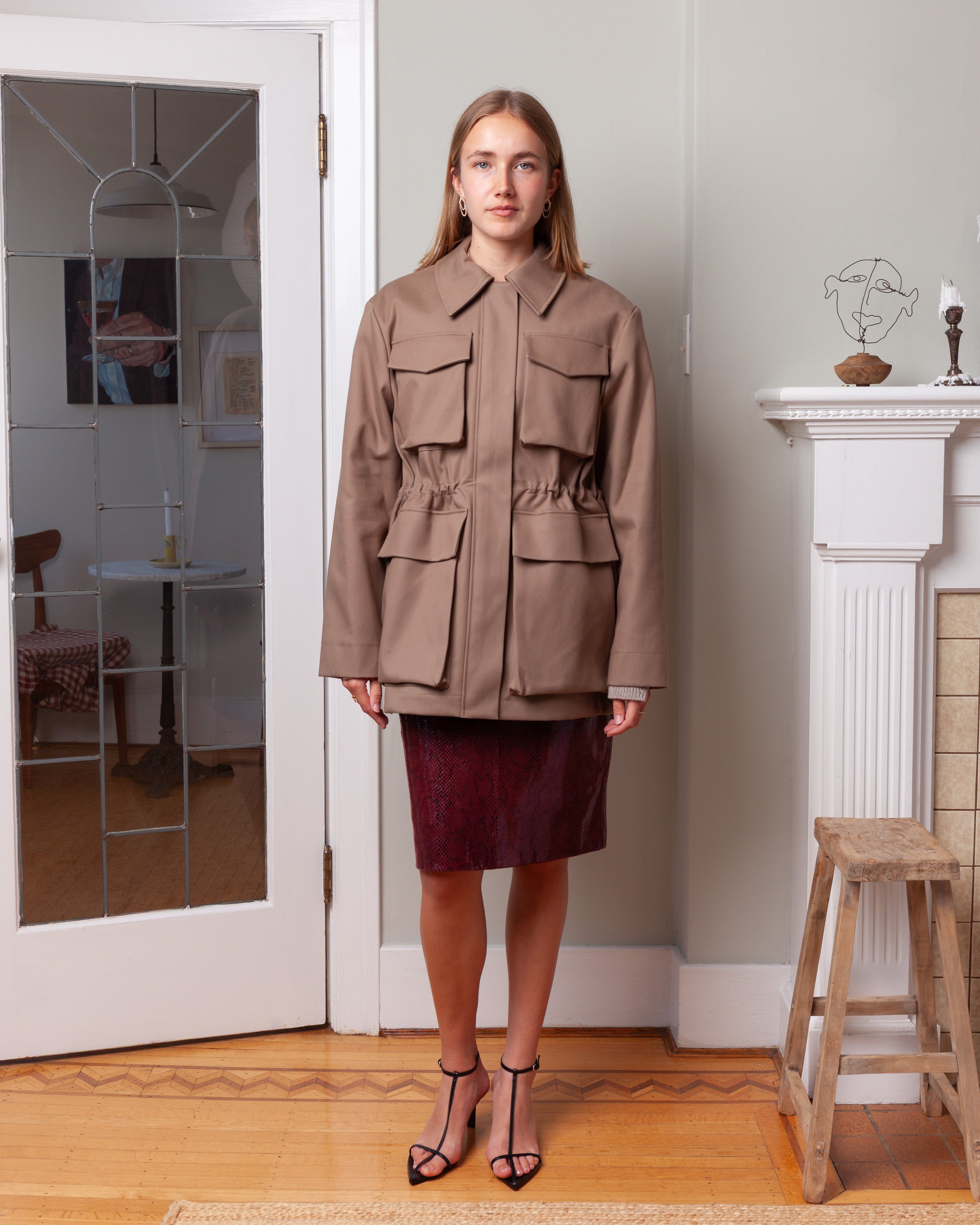 Rohe-Field Jacket w/Waist Adjuster - Clay-Jackets-Boboli-Vancouver-Canada