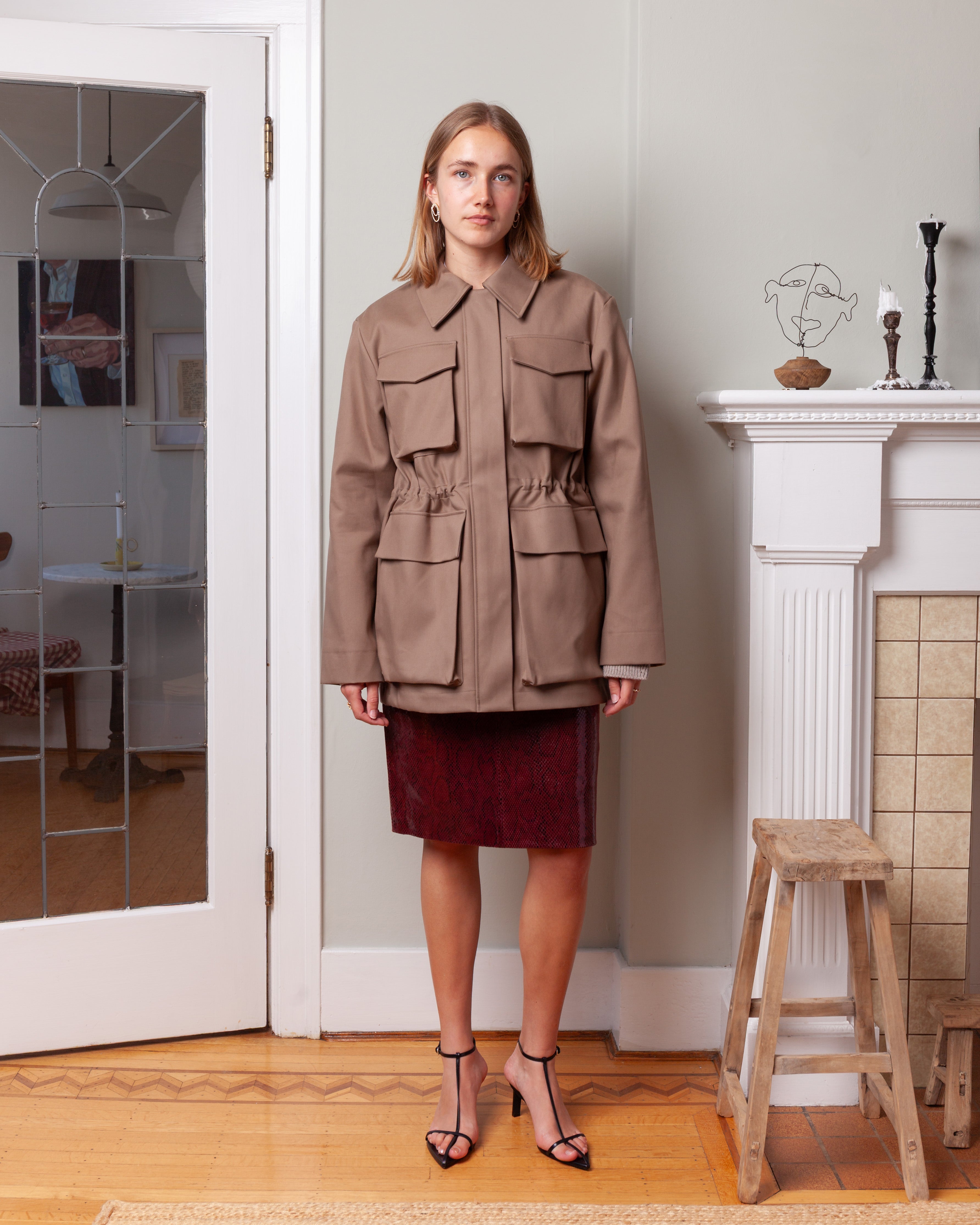 Rohe-Field Jacket w/Waist Adjuster - Clay-Jackets-Boboli-Vancouver-Canada