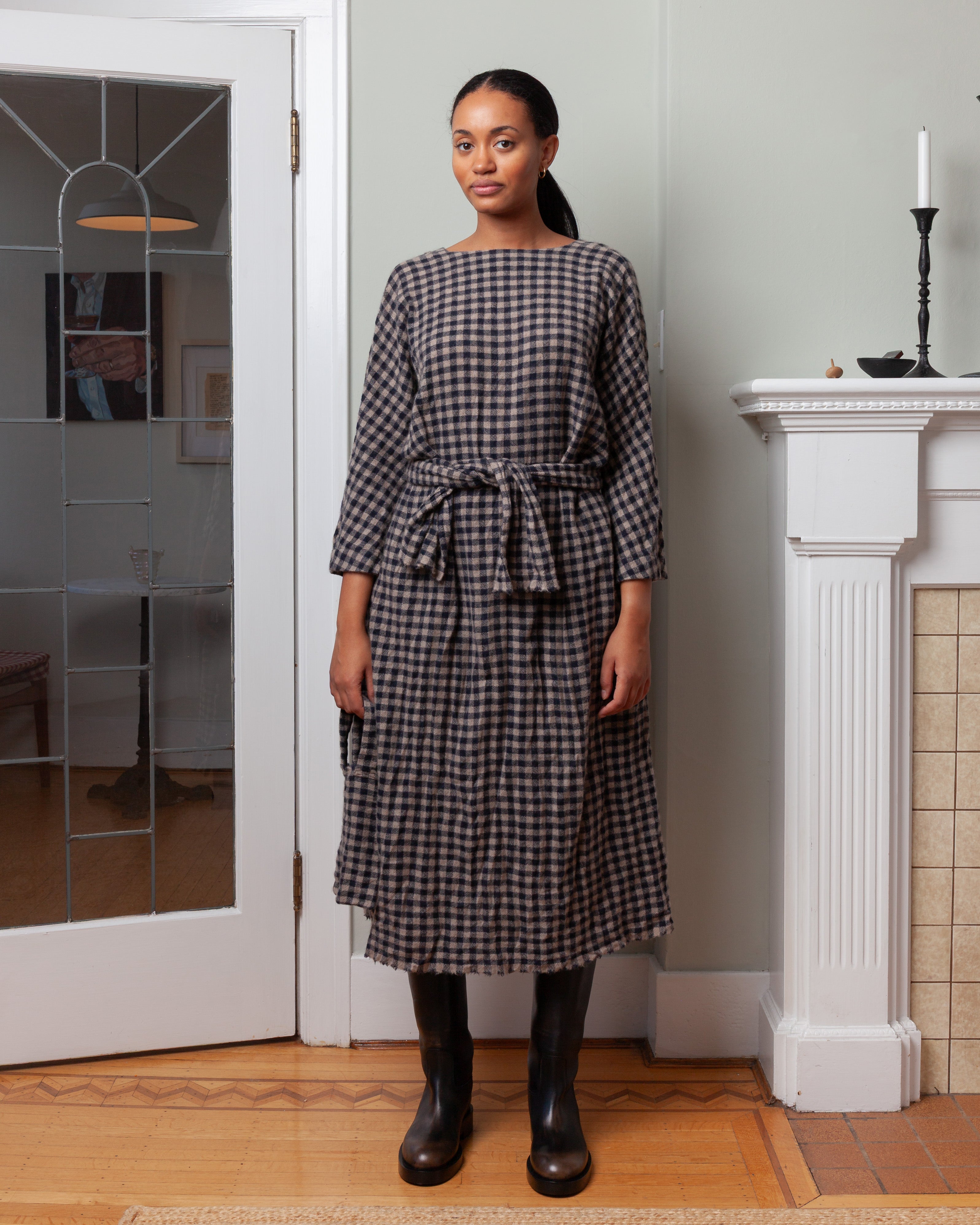 Daniela Gregis-Washed Dress - Brown/Dark Blue-Dresses-Boboli-Vancouver-Canada