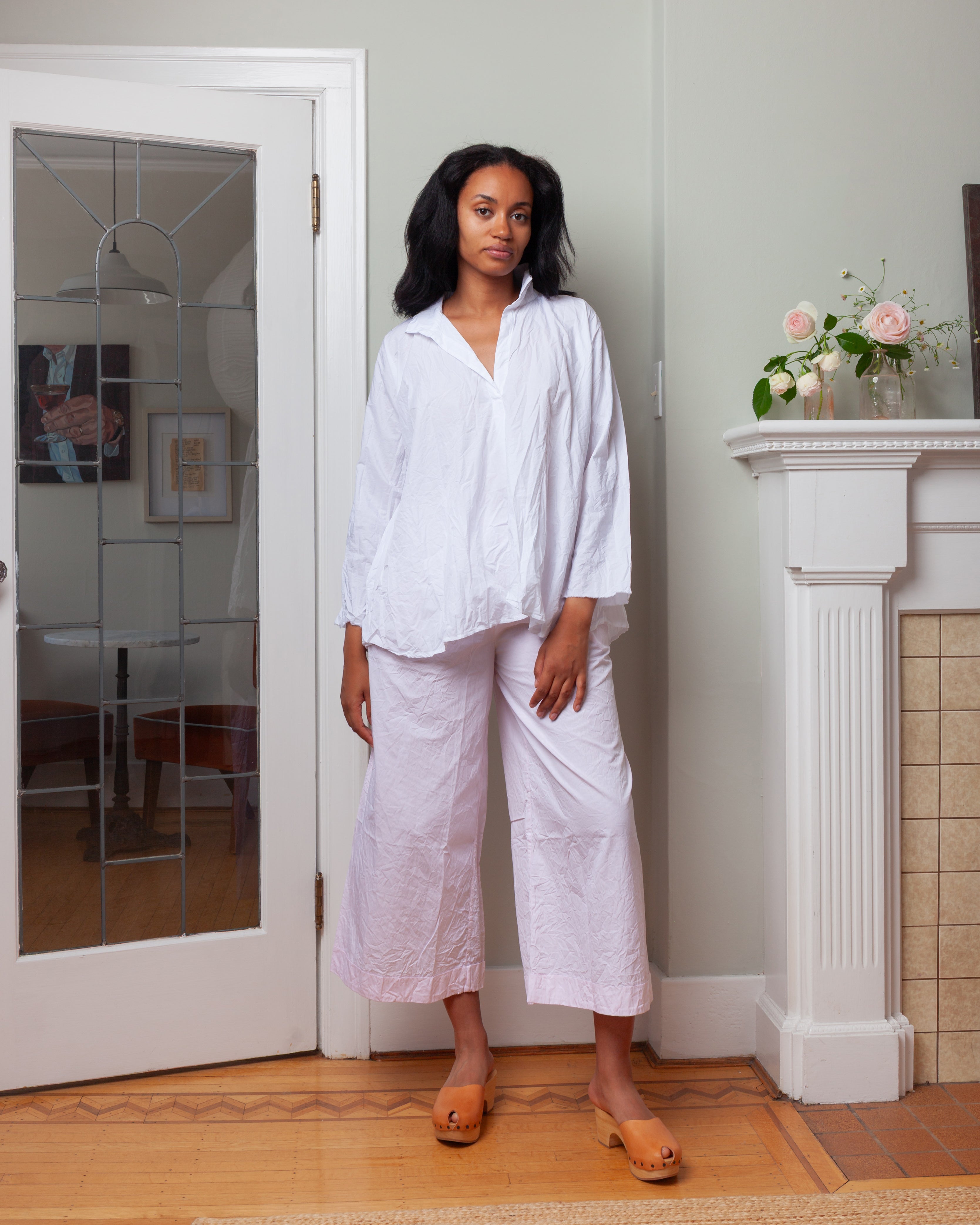 Daniela Gregis-Pantalone Trousers Pigiama Tasche Lavato - Pink Stripes-Pants-Boboli-Vancouver-Canada