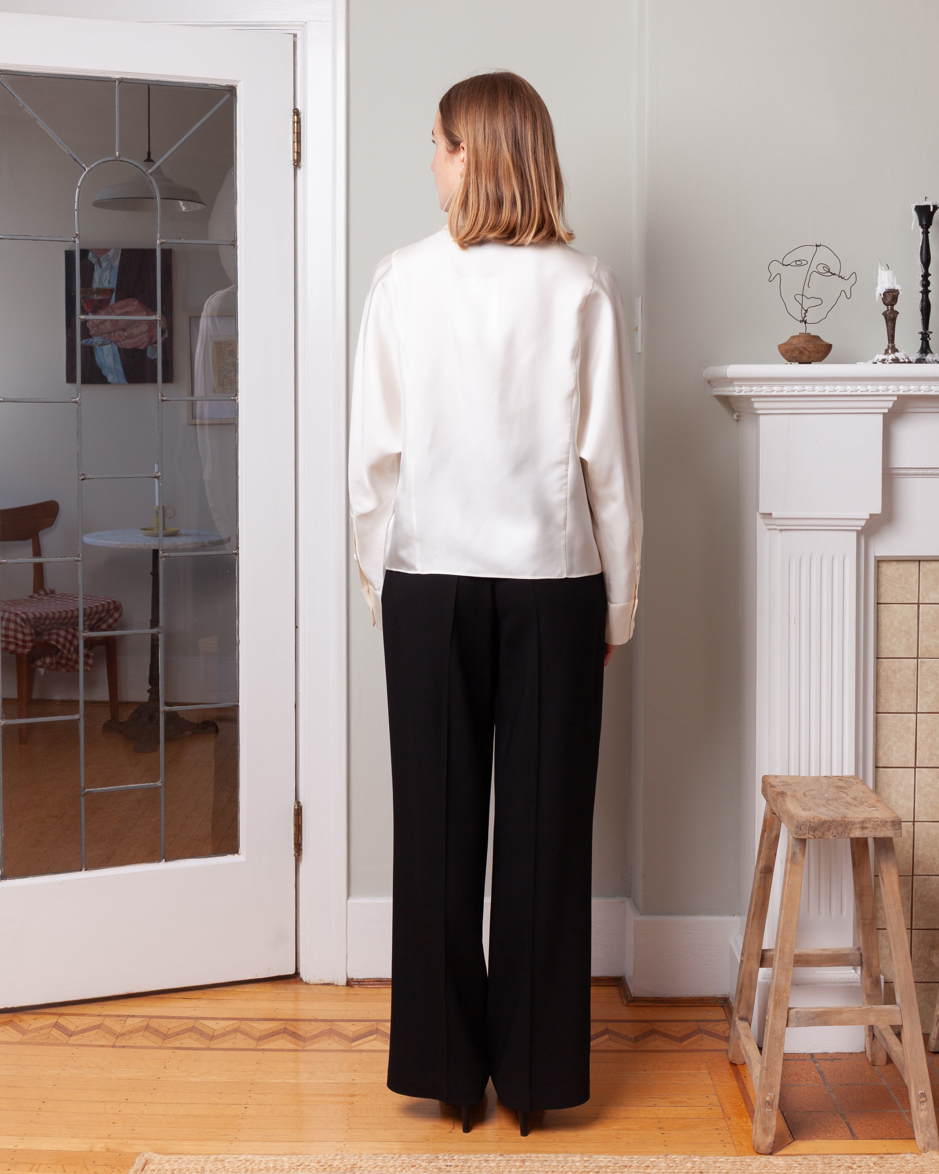 Rohe-Relaxed Fit Button Down Top - Cream-Tops-Boboli-Vancouver-Canada