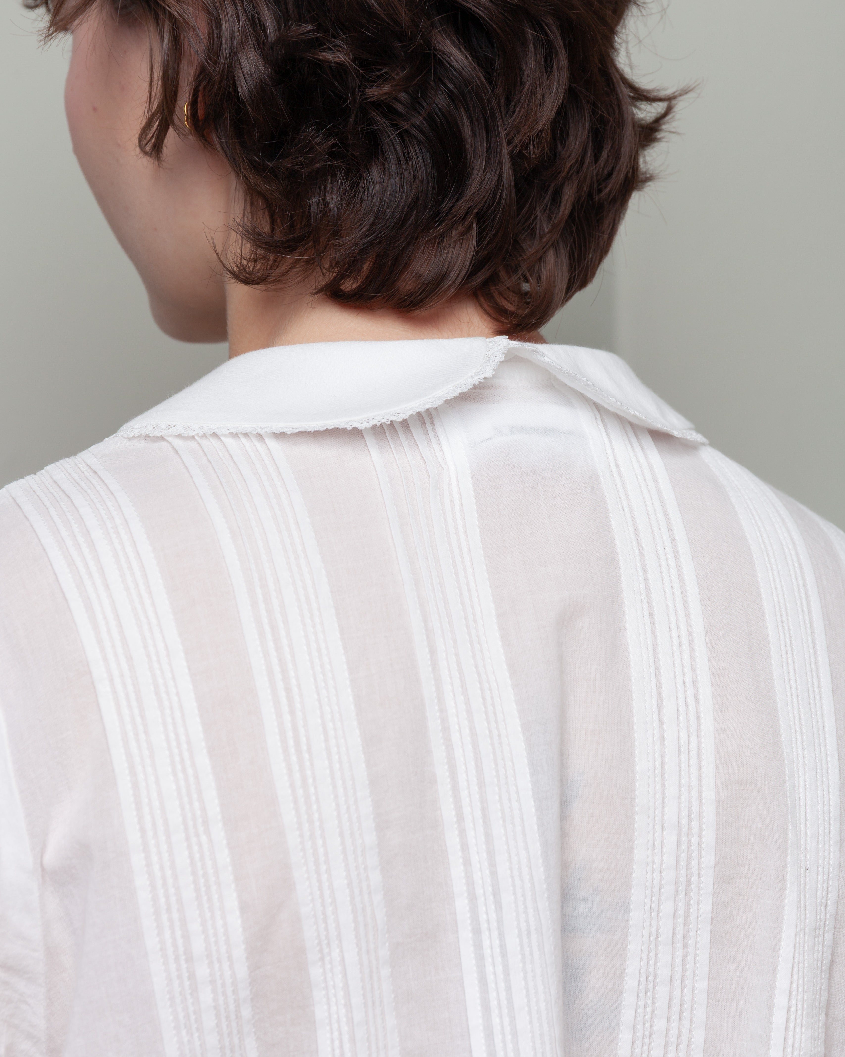 Vis A Vis-Half Sleeved Peter Pan Collar Blouse - White-Tops-Boboli-Vancouver-Canada